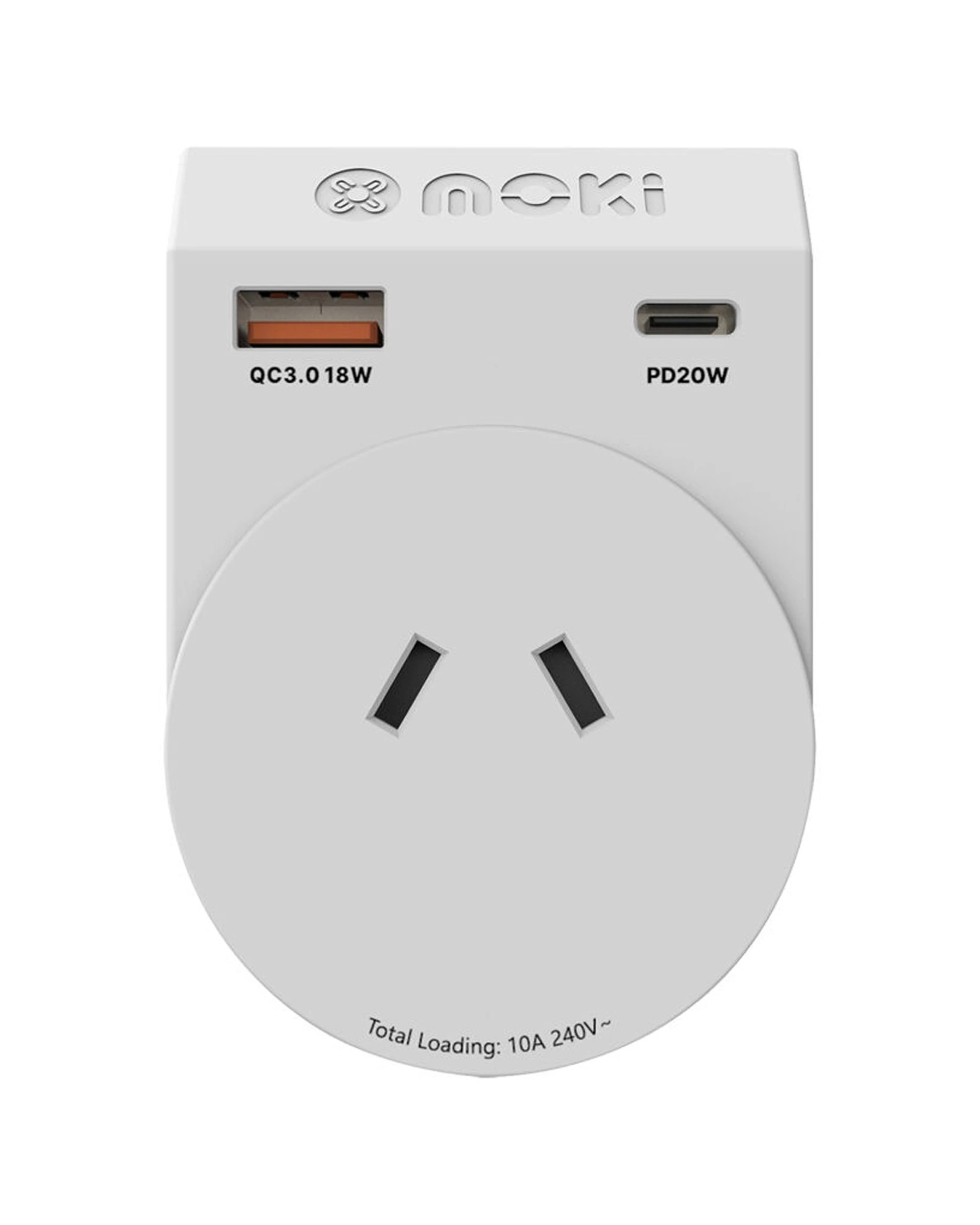 2 Moki 2PK Travel Adaptor Plus Outbound AUSNZ to Japan with Type C and USB A - White, 2 of 4
