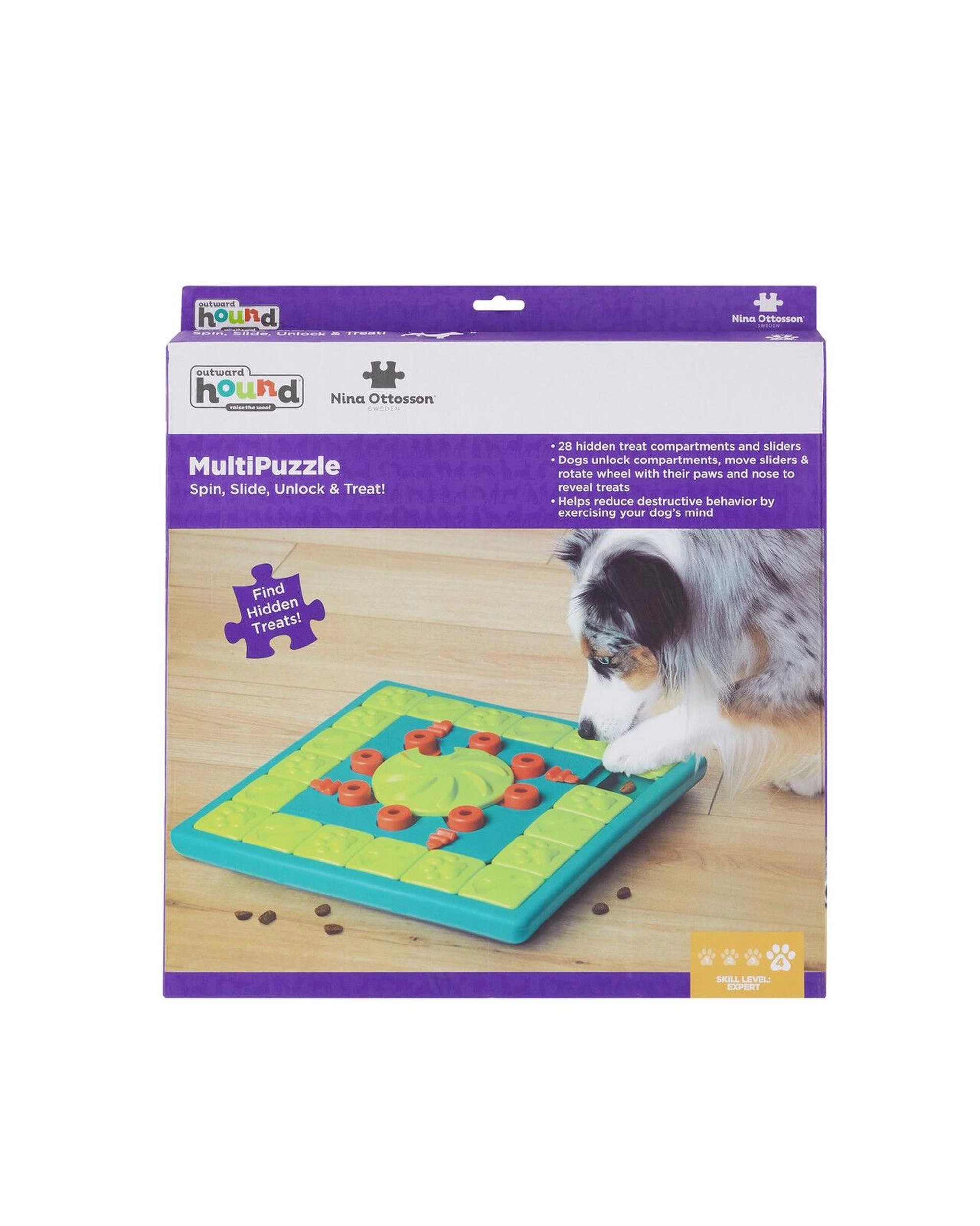 2 Outward Hound Nina Ottosson Dog MultiPuzzle Interactive Treat Puzzle Dog Toy, 2 of 7
