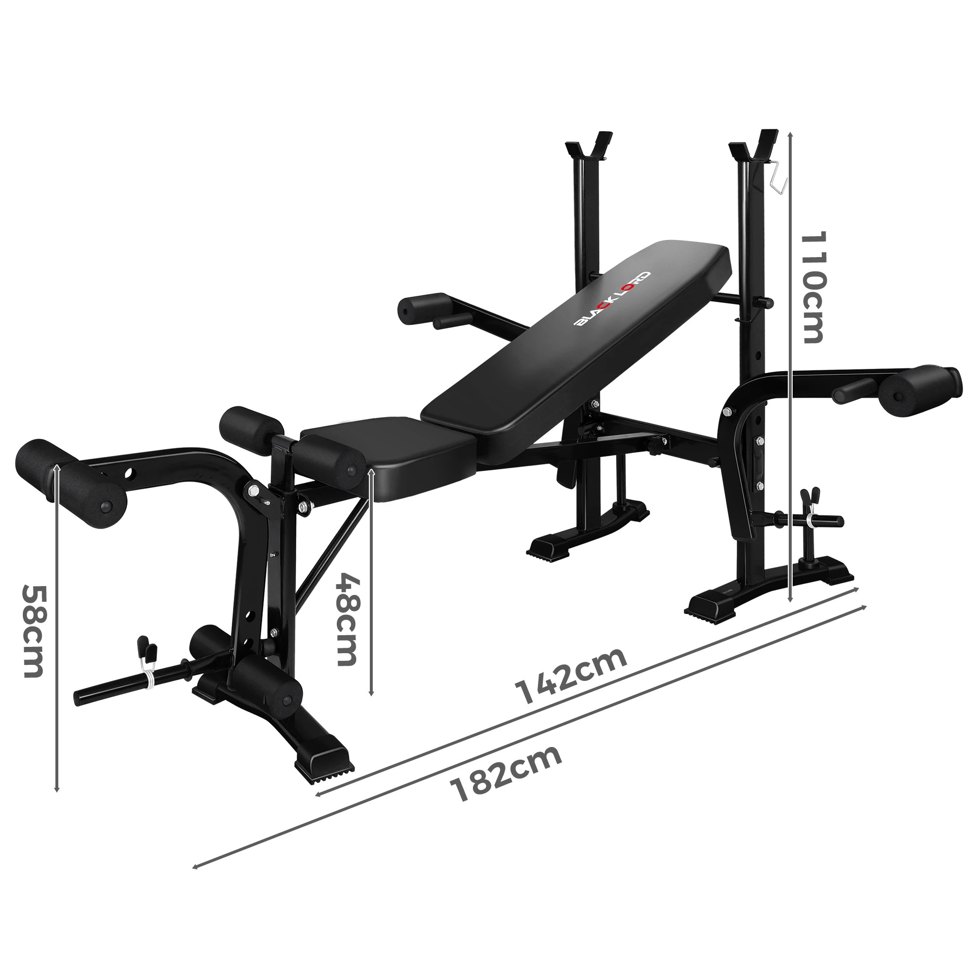 4 Black Lord Weight Bench 8in1 Multi-Station, 4 of 10