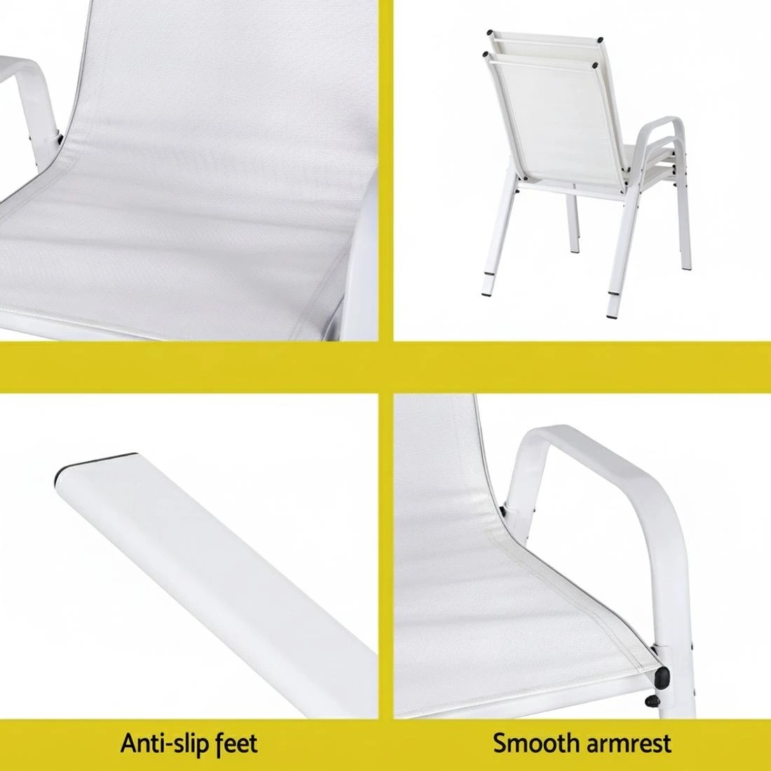 6 Gardeon 2PC Outdoor Dining Chairs Stackable Lounge Chair Patio Furniture - Multi, 6 of 6