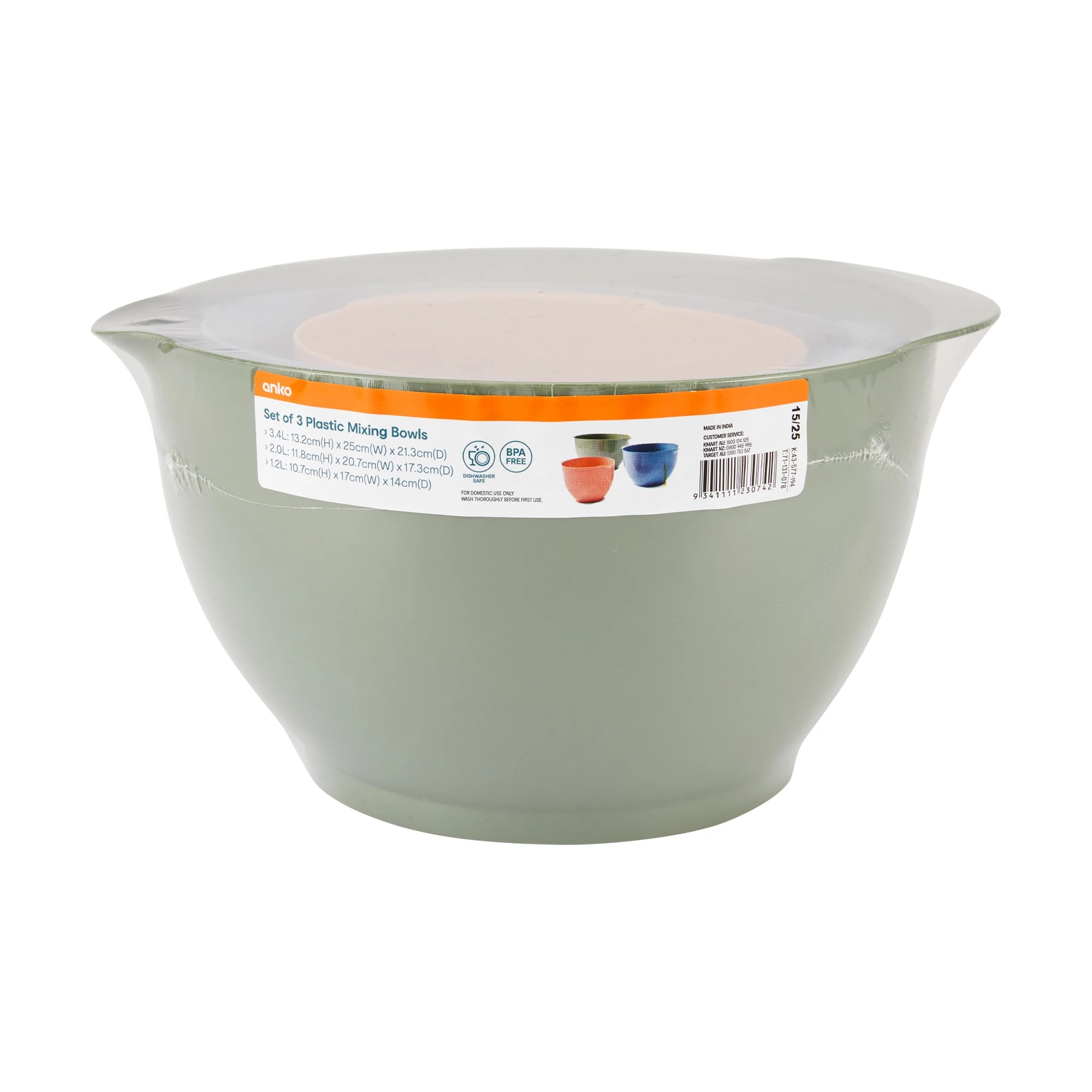10 Set of 3 Plastic Mixing Bowls, 10 of 10