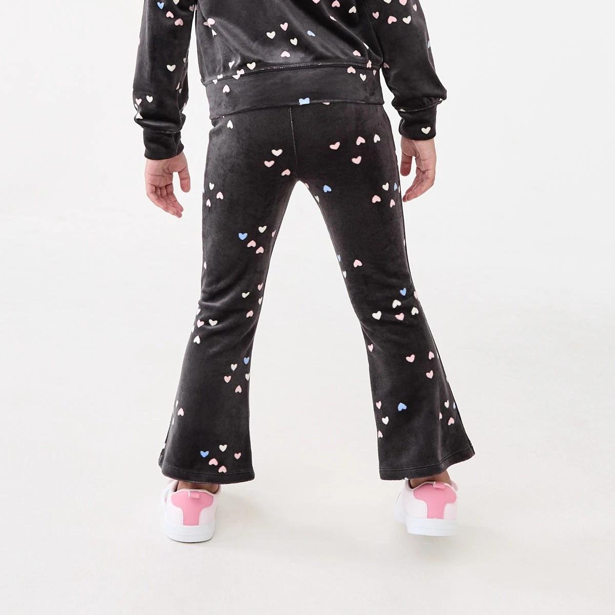 2 Velour Flare Leggings Hearts, 2 of 7