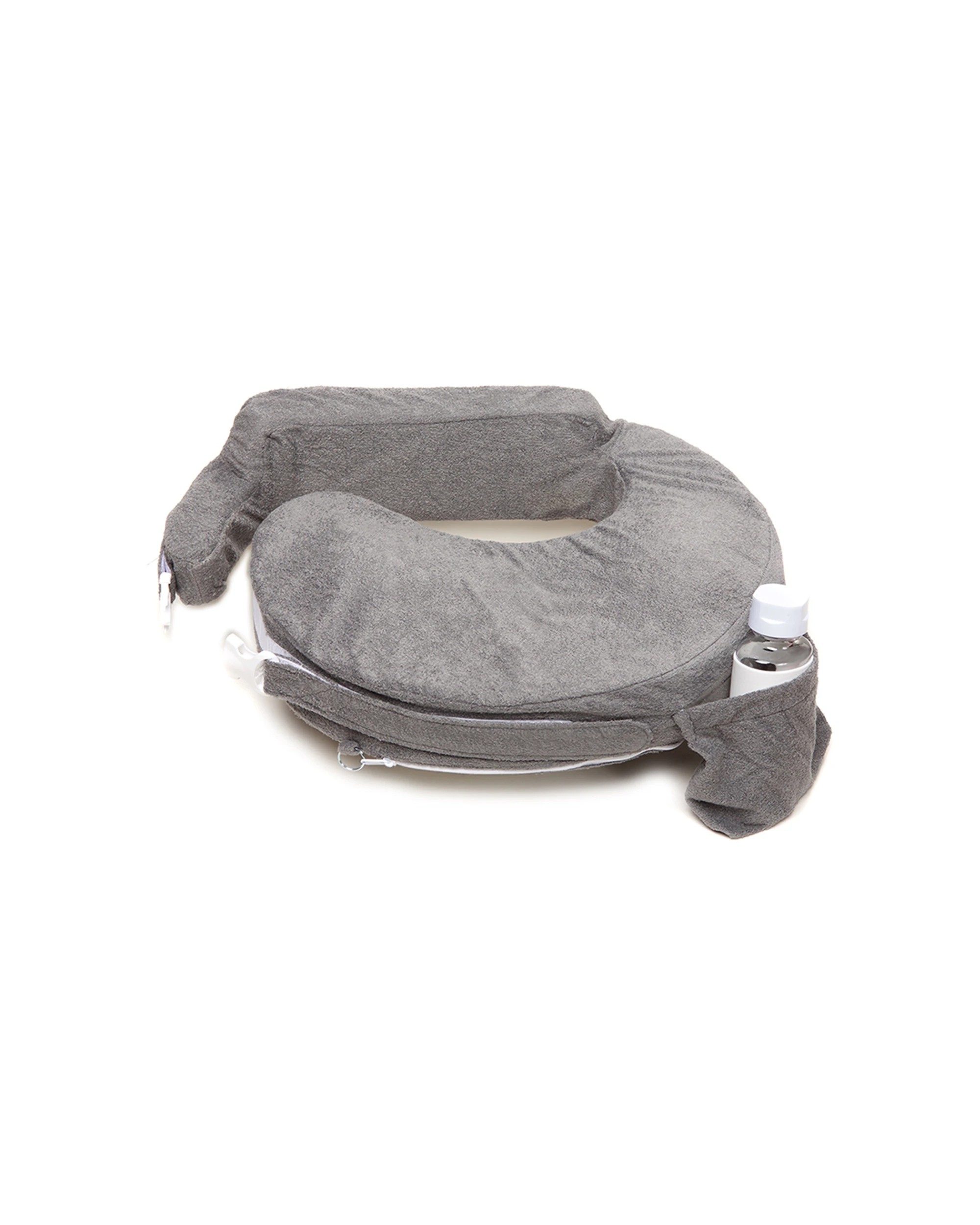 1 My Breast Friend Breastfeeding Pillow Deluxe With Backrest Evening - Grey, 1 of 3