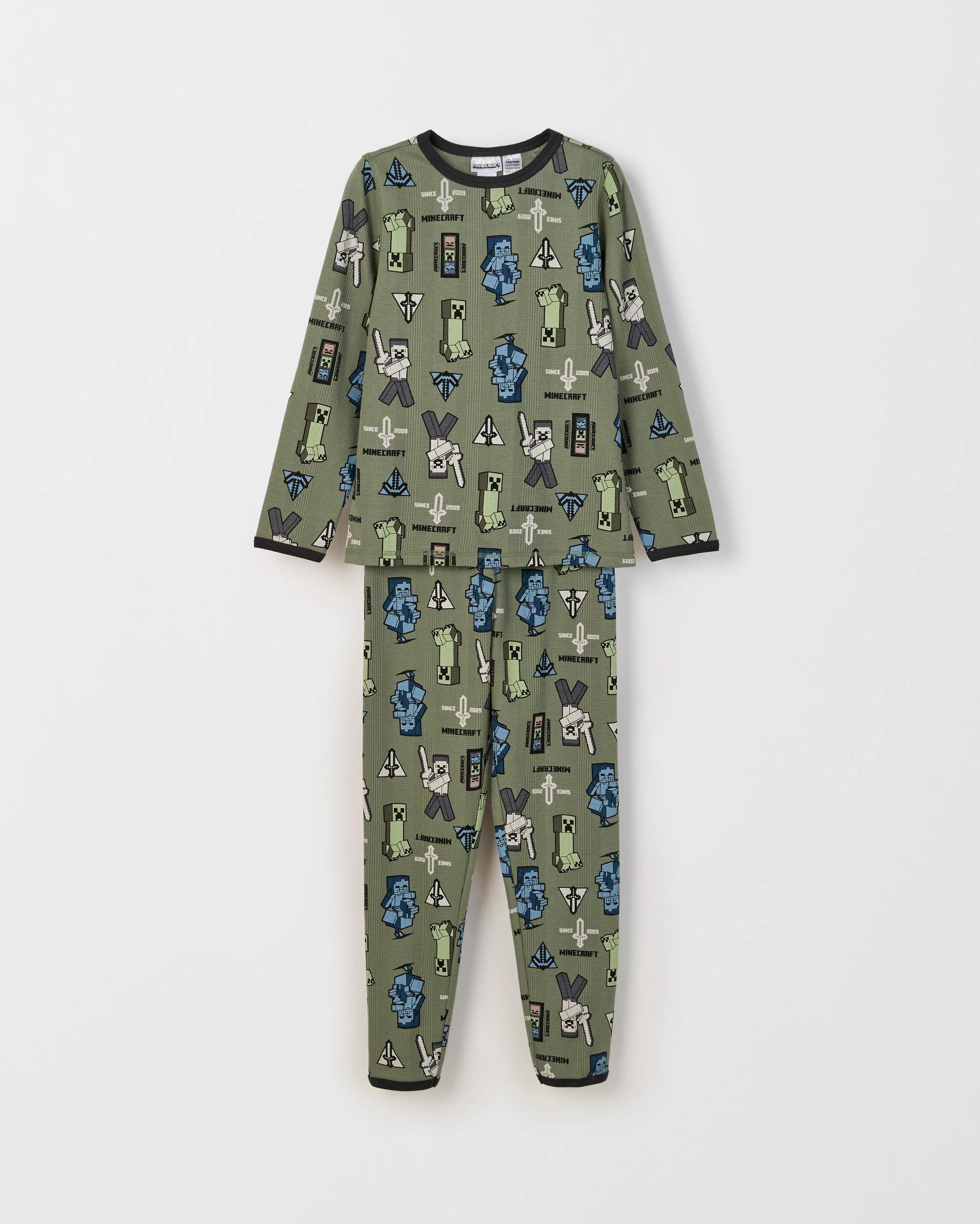 4 Target Minecraft Australian Cotton Older Boys Waffle Knit Pyjama Set MINECRAFT, 4 of 7