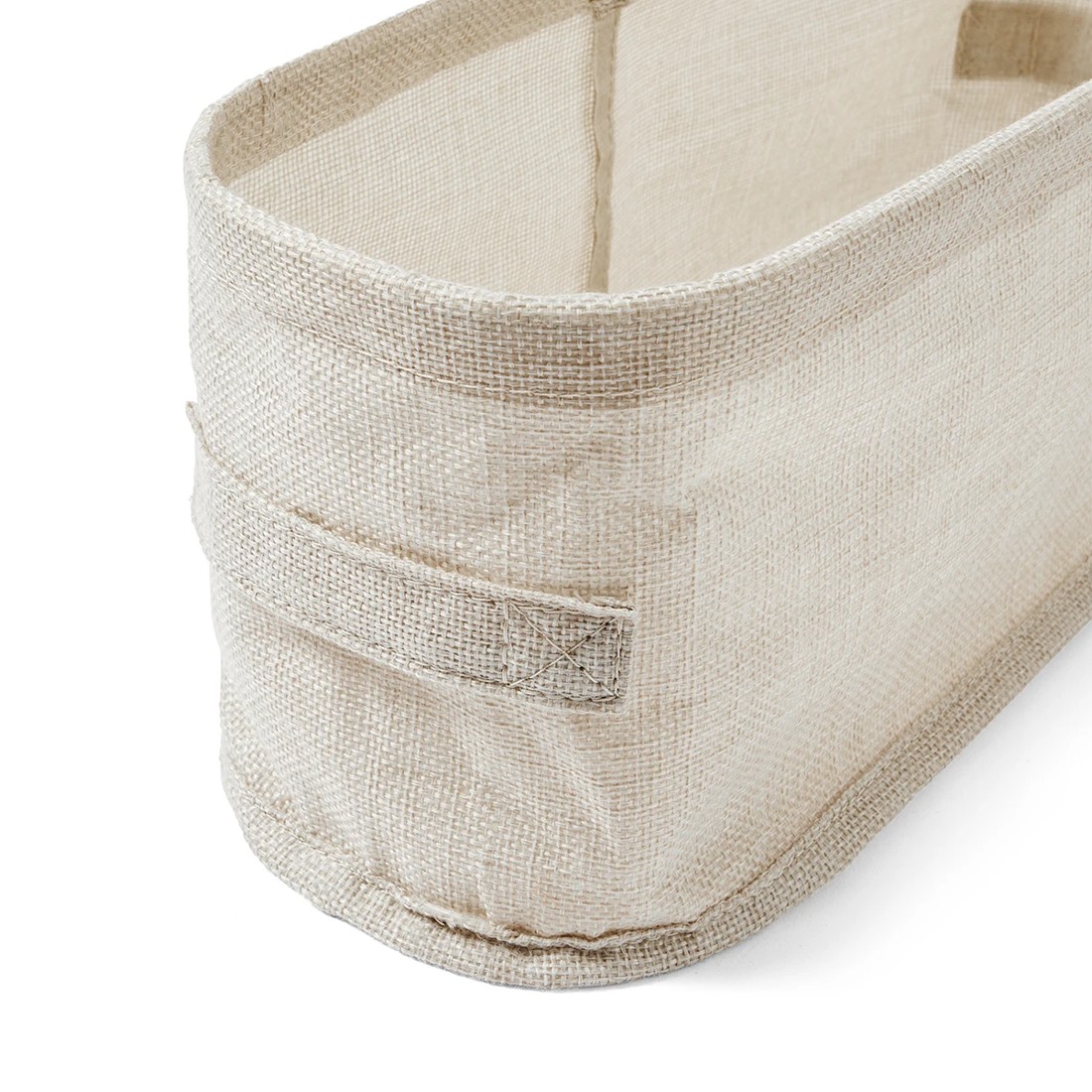 8 Linen Look Open Storage Box - Narrow, Beige, 8 of 9