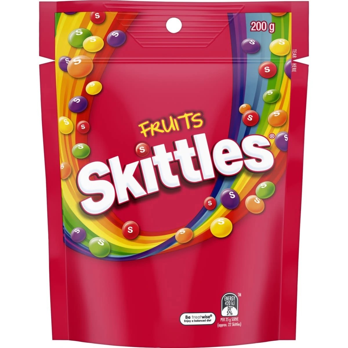 1 Skittles Fruits Chewy Lollies Snack and Share Bag 200g, 1 of 5