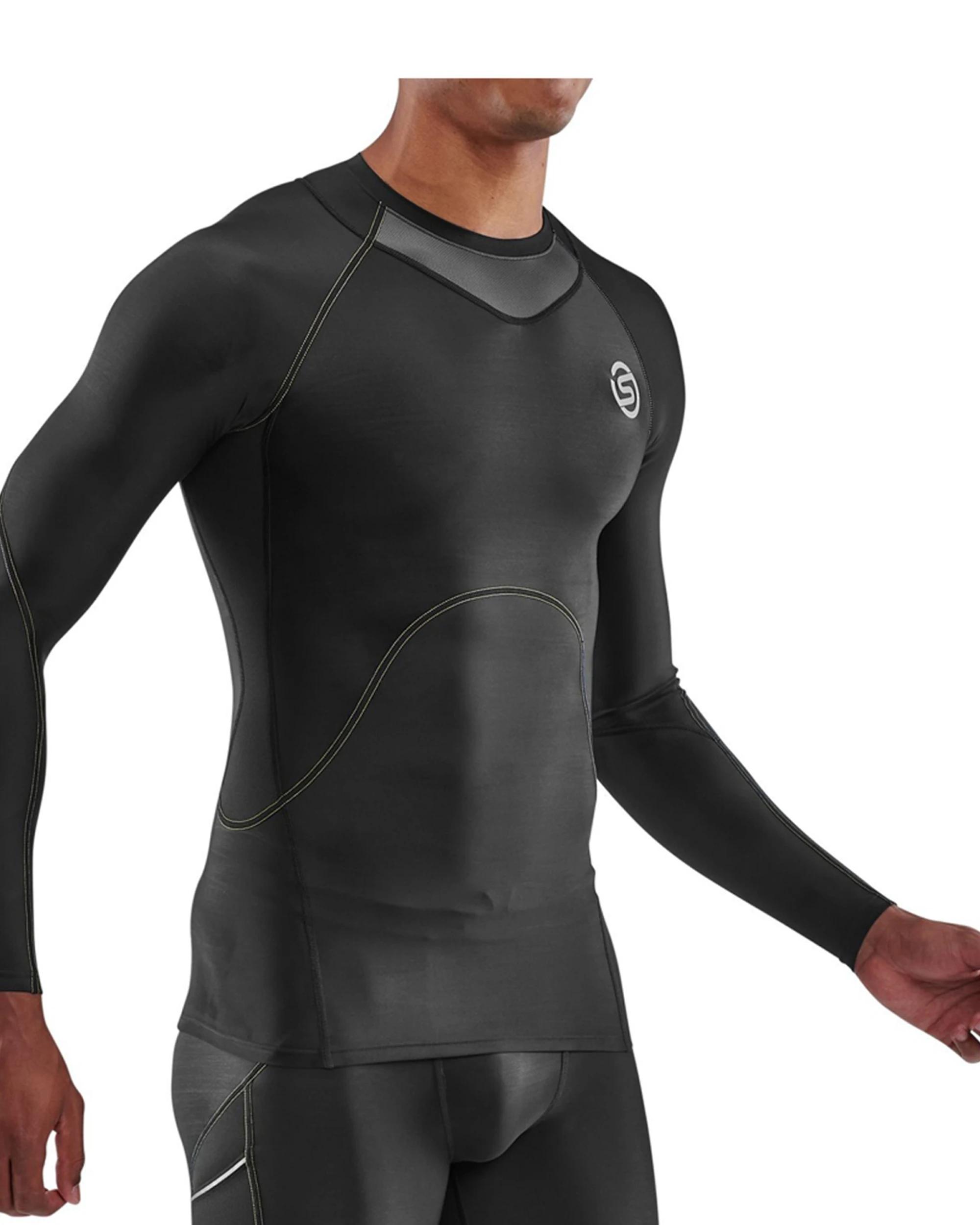 2 SKINS Compression Men's Series-3 Running/Gym Long Sleeve Top BLACK, 2 of 5