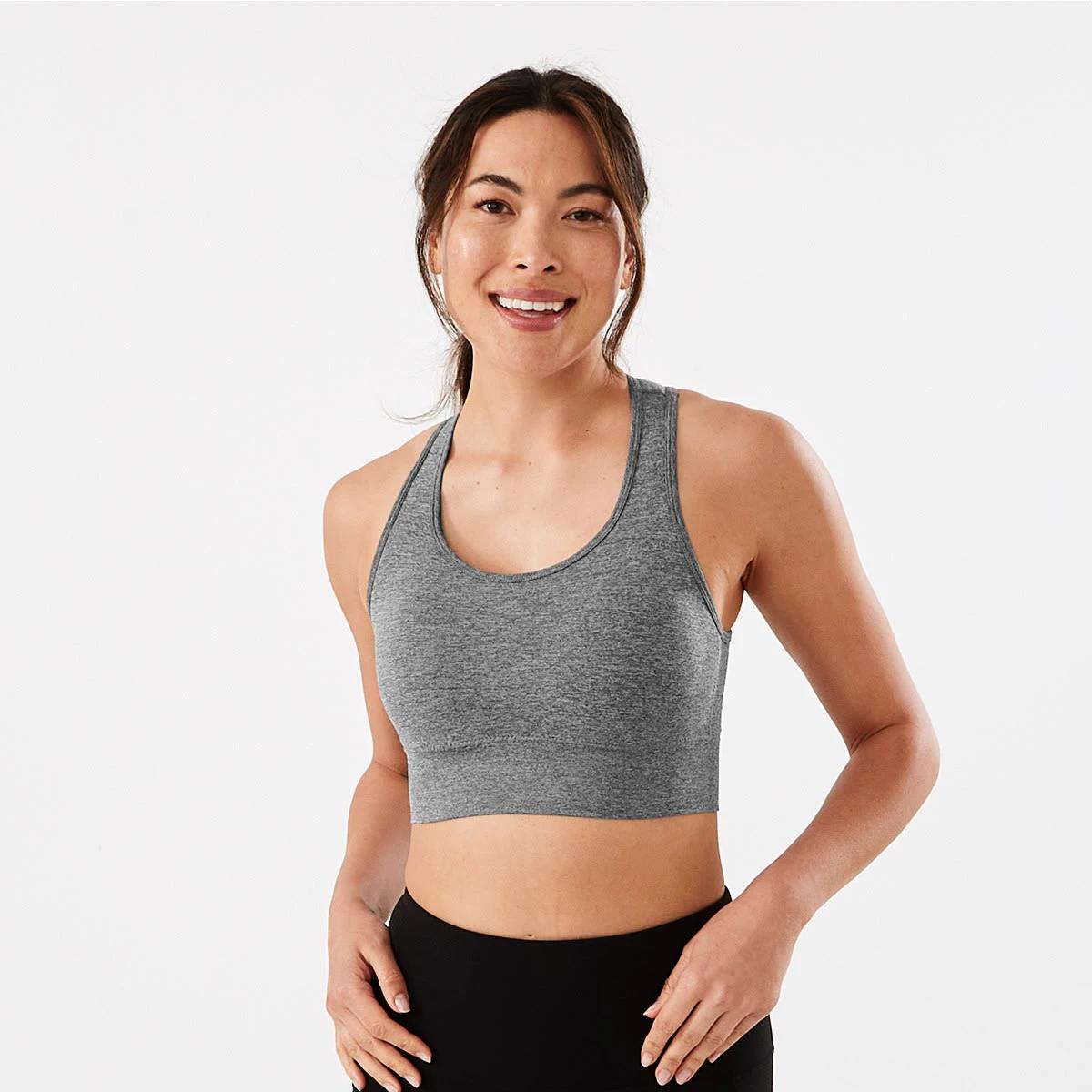 1 Active Womens Low Impact Seamfree Crop Top Grey Marle, 1 of 7