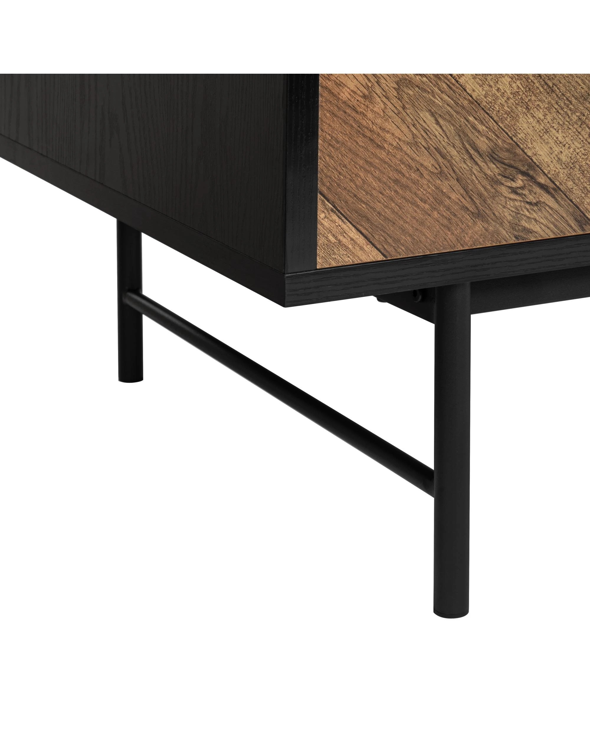 Kodu Buffet Credenza Sideboard Cabinet 2 Doors 3 Drawers - Black - Kmart