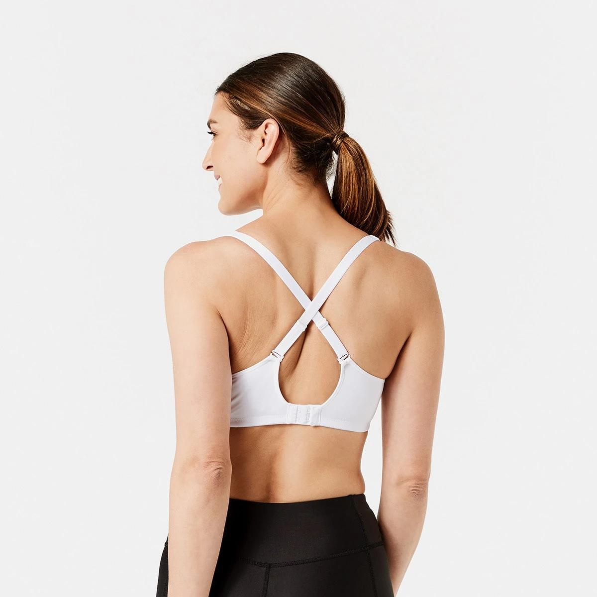 3 Cross Elastic Underwire High Support Sports Bra White, 3 of 5