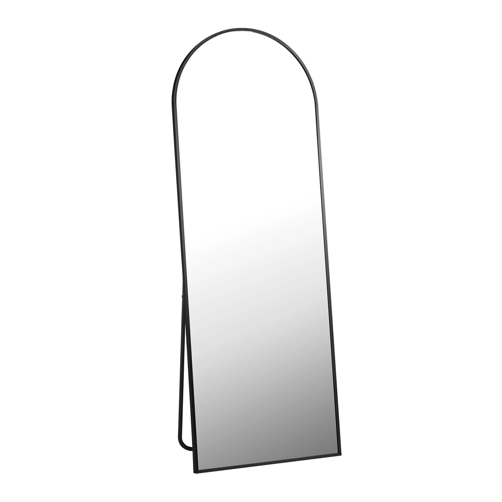 1 Oikiture Full Length Mirror 166x60cm Arched Dressing Floor Mirrors Free Standing
 - Black, 1 of 9