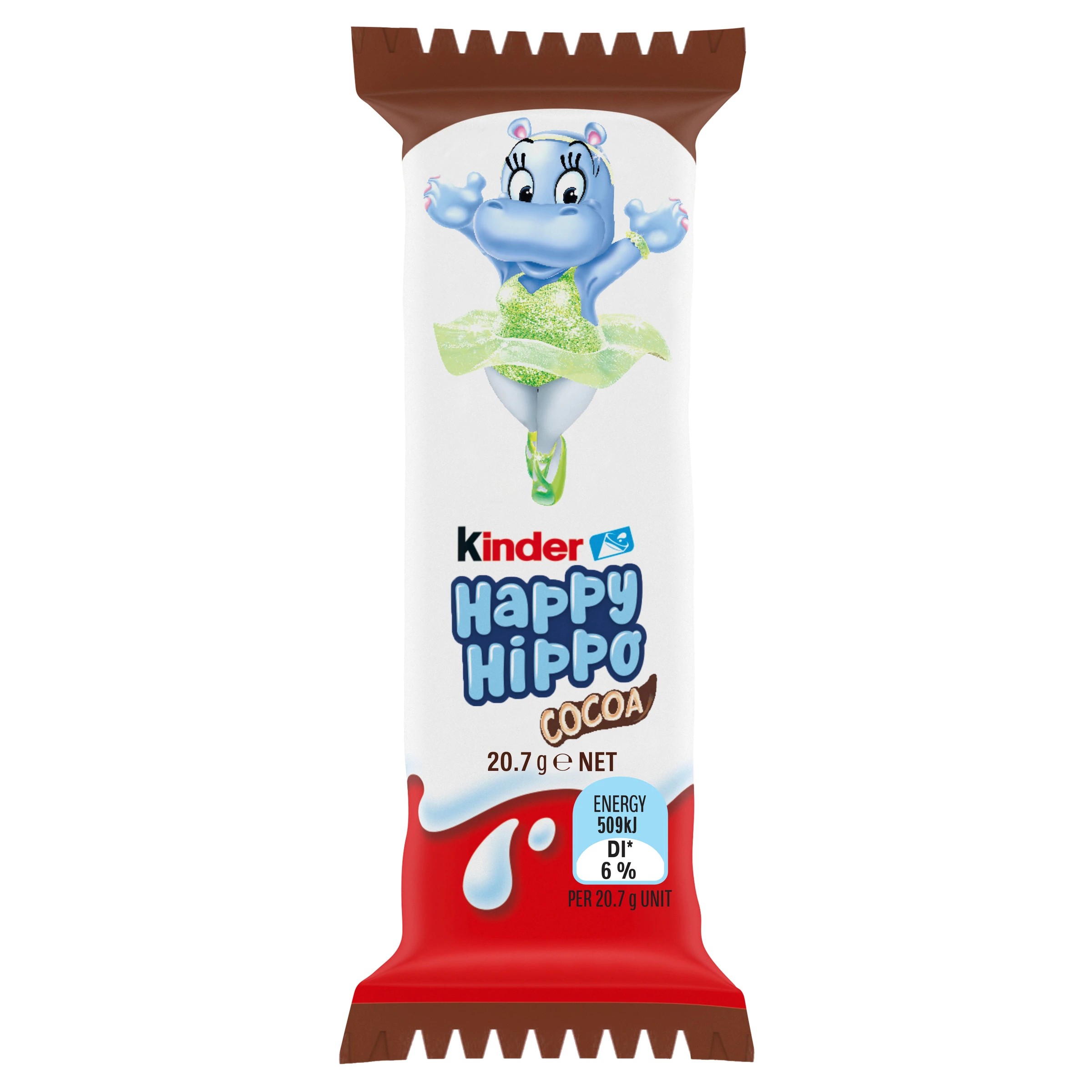 7 Kinder Happy Hippo Cocoa Single Biscuit Bar 20.7g - Assorted, 7 of 8