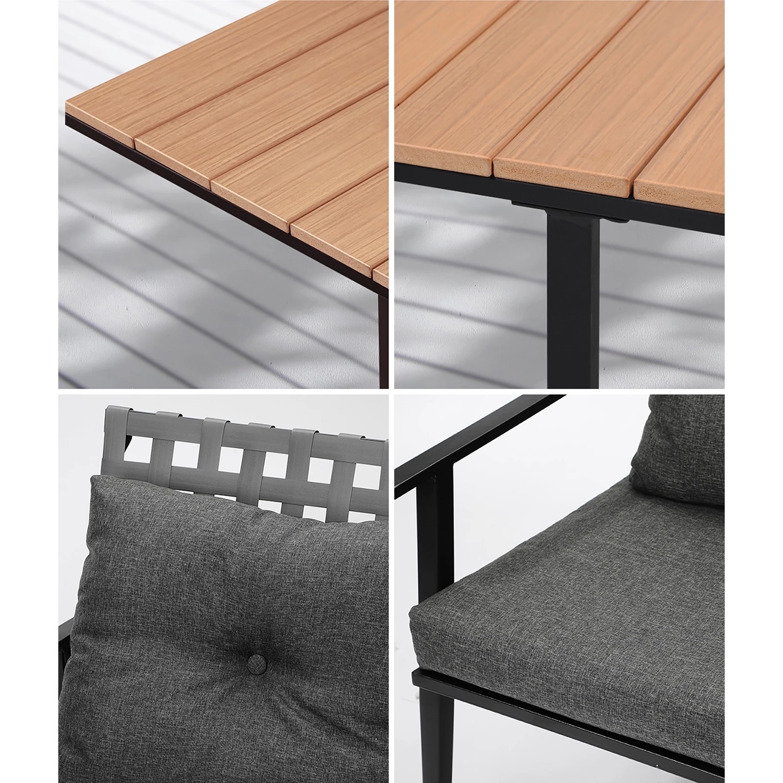 5 Livsip Outdoor Dining Set Patio Furniture Garden Rattan Chairs Setting 4 Seater - Multi, 5 of 9