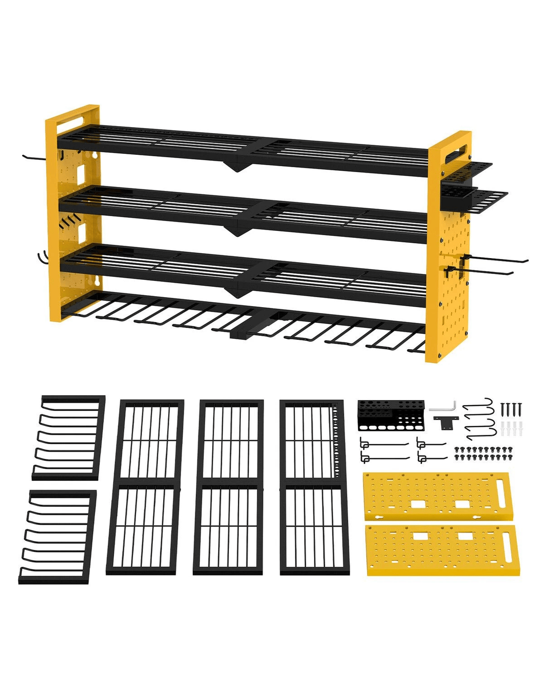 Ausway 4 Layer Power Tool Organiser Heavy Duty Wall Mount Metal Storage ...