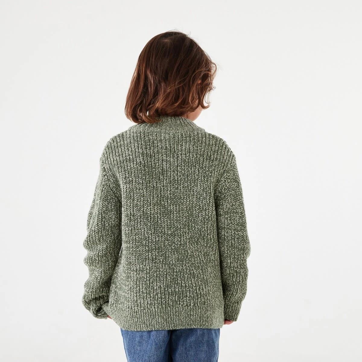 2 Fisherman Quarter Zip Knit Top Grn Rib, 2 of 8