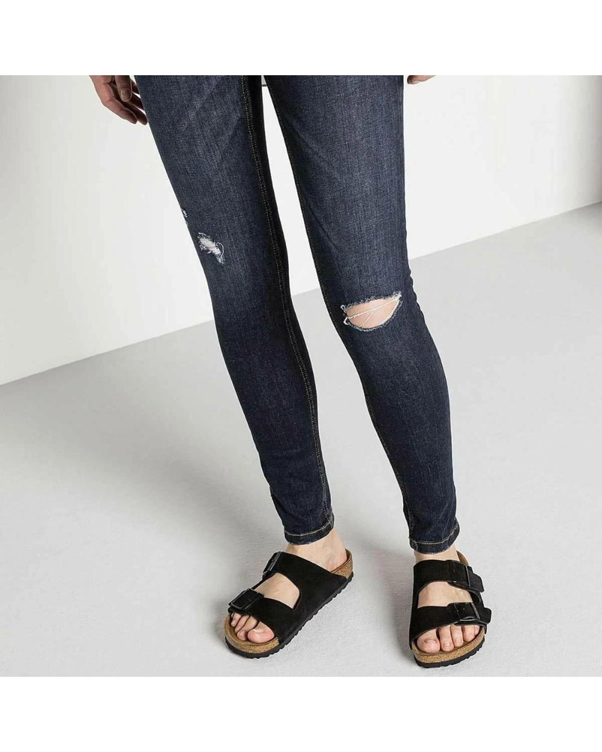 6 Birkenstock Arizona Suede Leather Slip-On Sandals Regular BLACK, 6 of 7