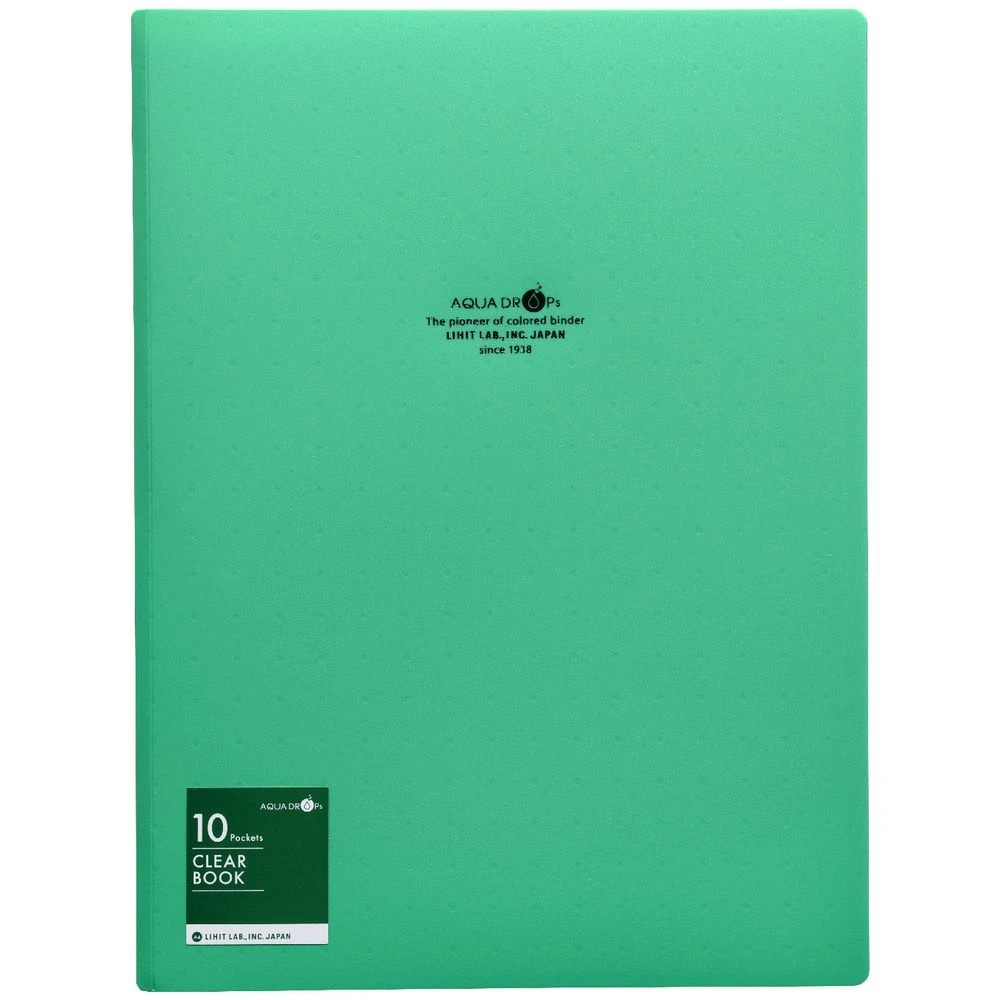 2 Aqua Drops Display Book A4 10 Pockets Vivid Green, 2 of 4