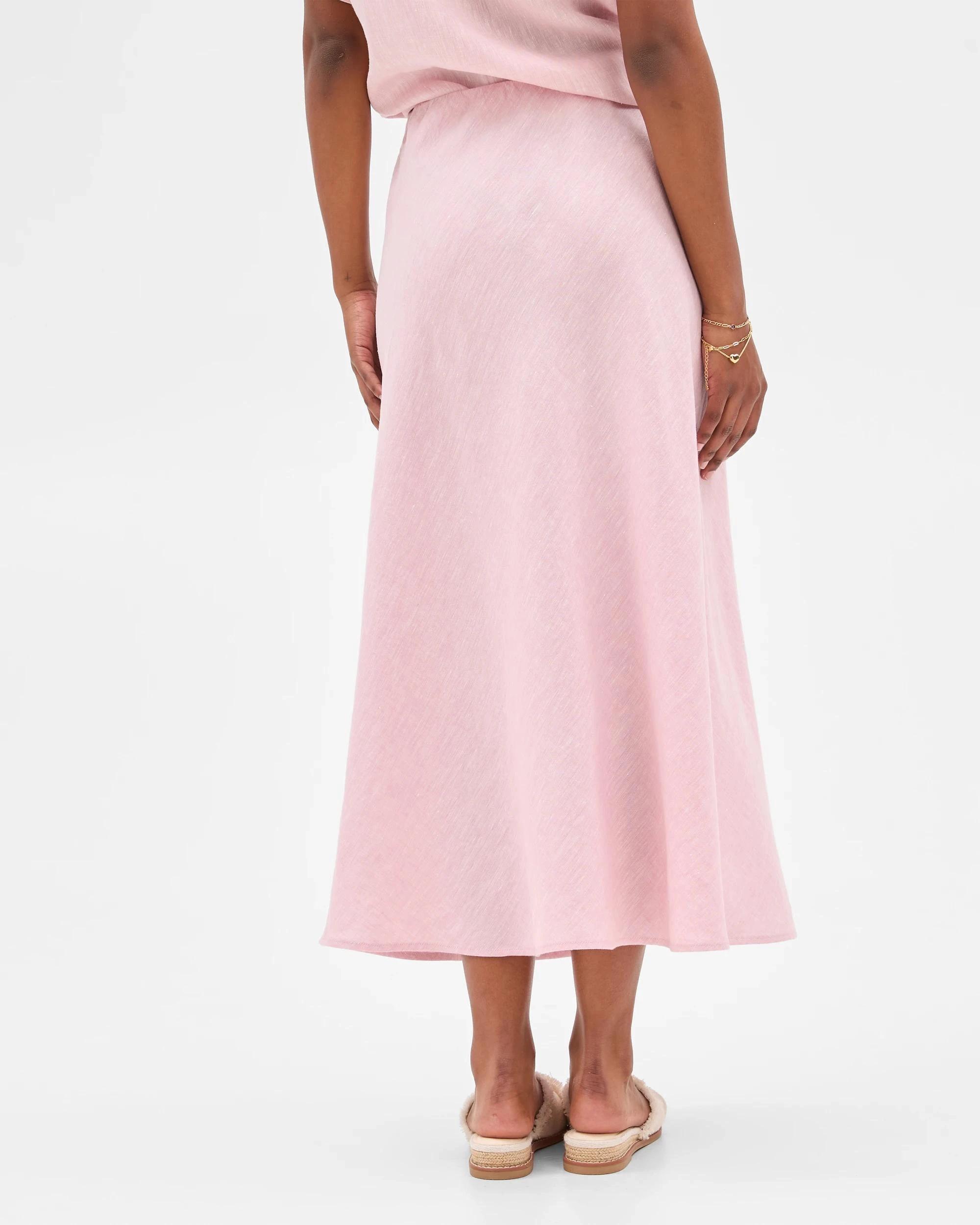 3 Target Petites European Linen Bias Maxi Skirt PRETTY PINK, 3 of 6