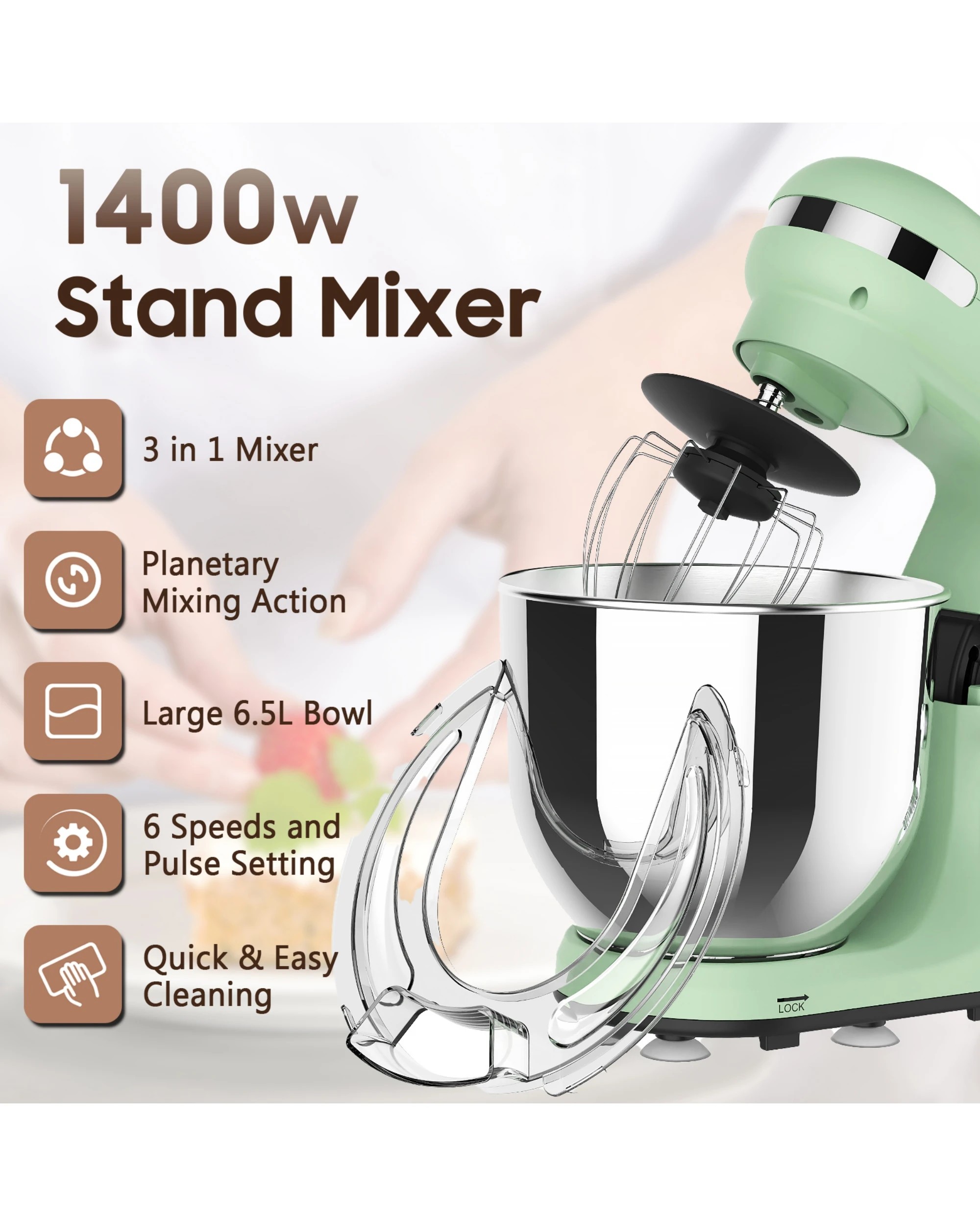 2 Advwin Green Stand Mixer 6.5L, 2 of 7