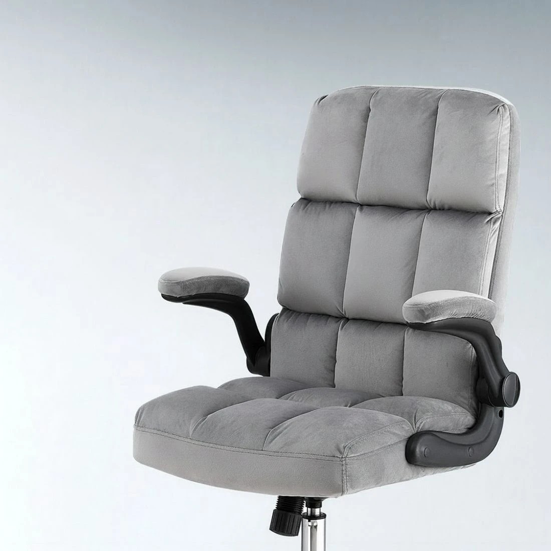 4 Artiss Office Chair Velvet Seat Racing Gaming Computer Desk Chairs Armrest - Grey, 4 of 5