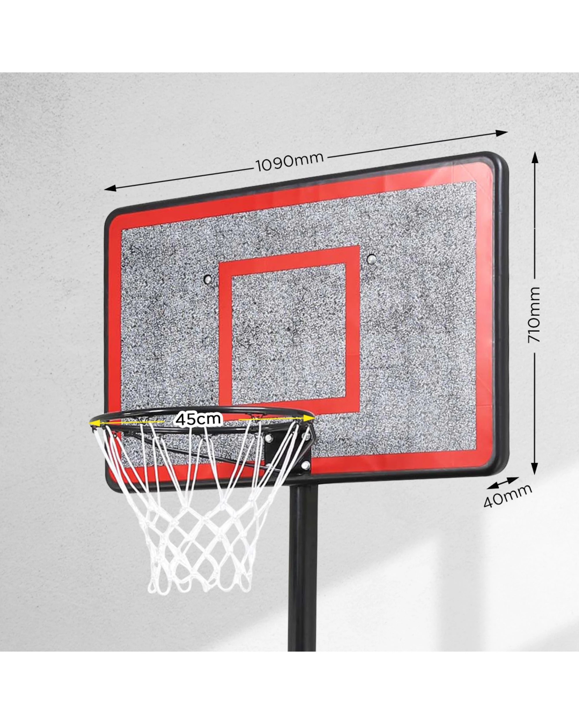 3 Kahuna Height Adjustable Basketball Hoop Backboard Portable Stand - Black, 3 of 5