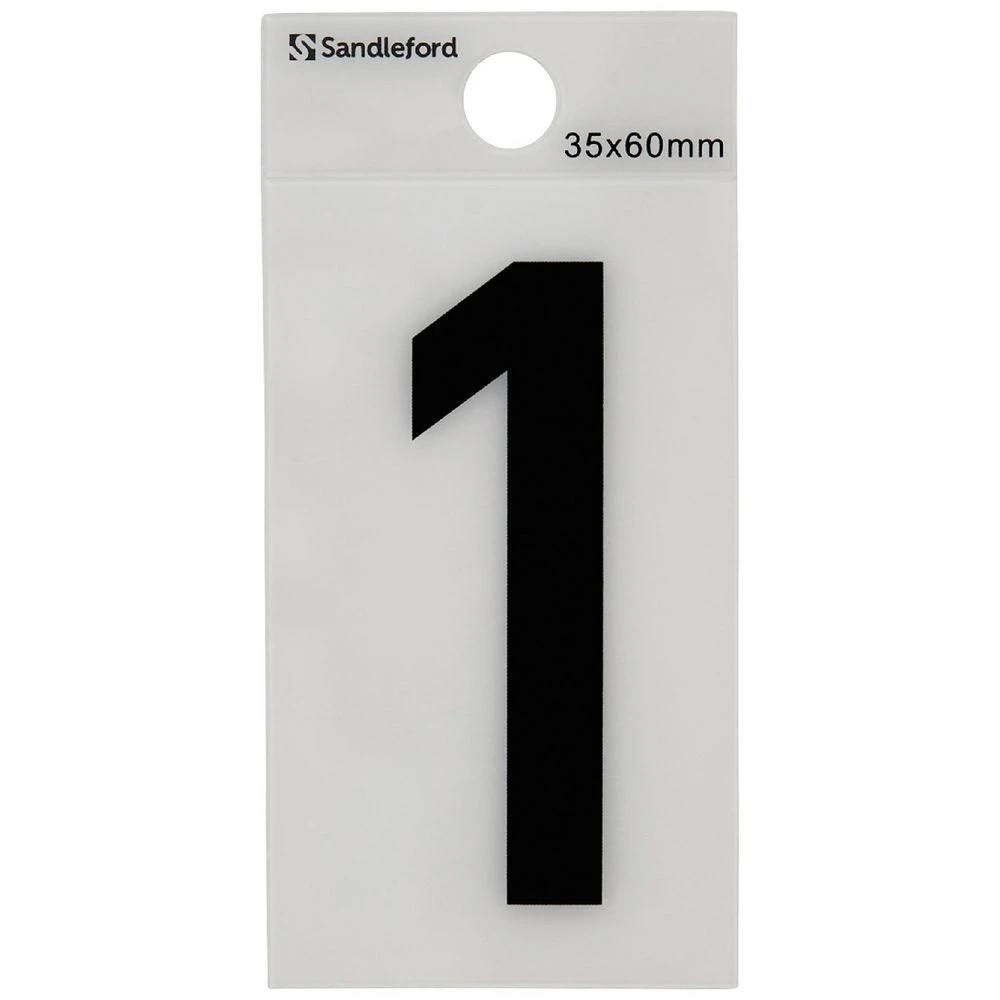1 Sandleford Self Adhesive Number White 60mm 1, 1 of 1