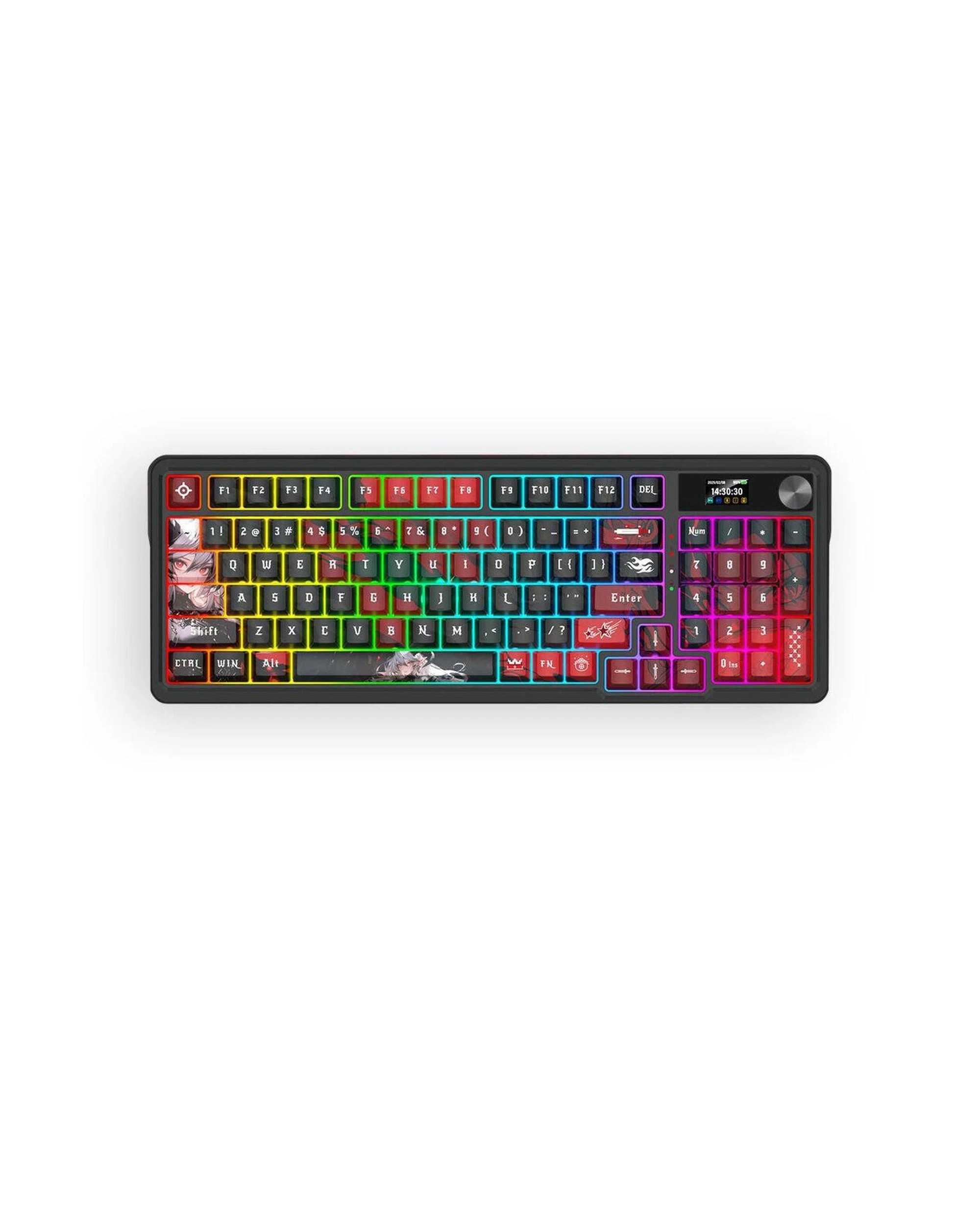 1 Redragon K719WGB1 Pro Artemis Pro LCD Gasket Wireless Mechanical Keyboard - Black, 1 of 10
