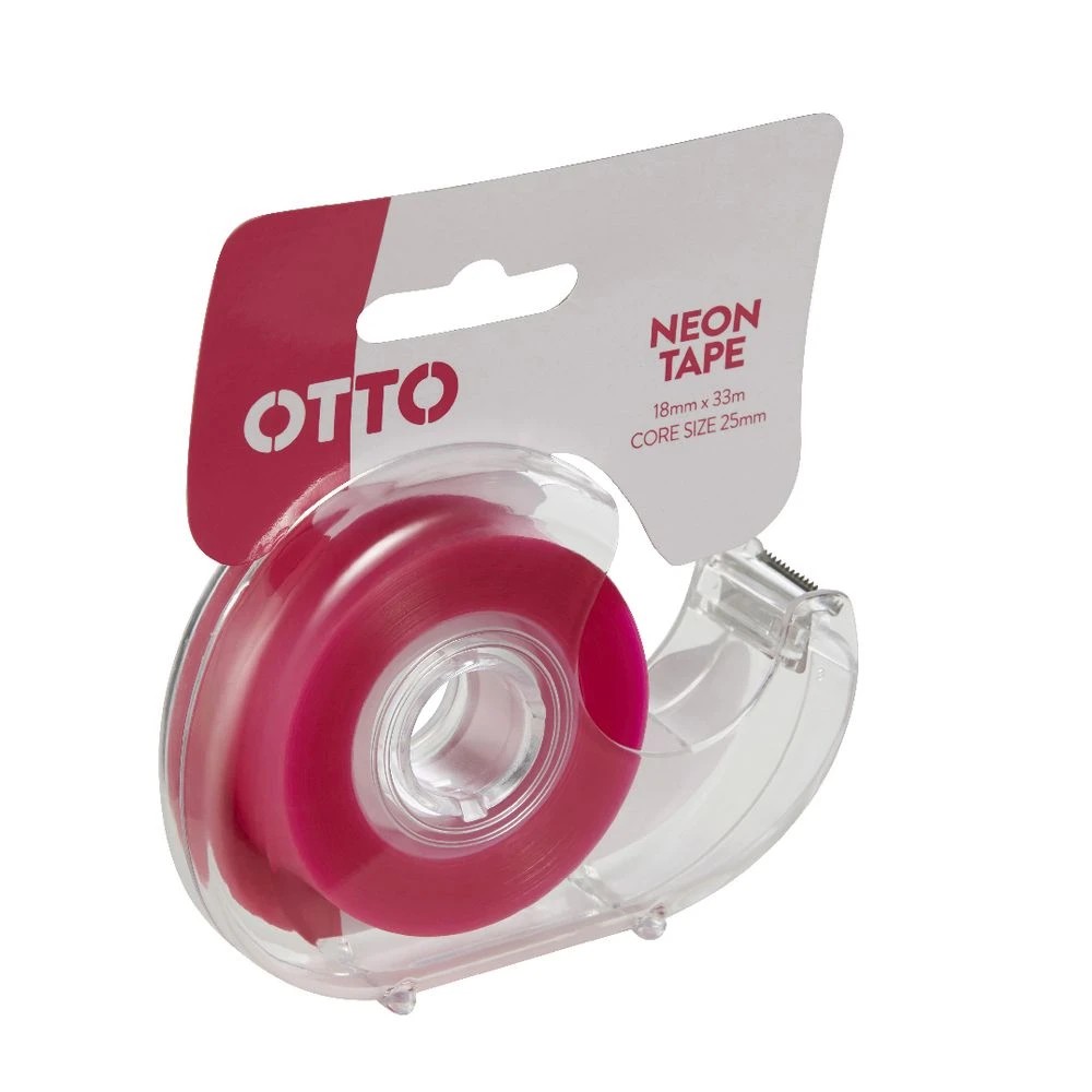 2 Otto Invisible Adhesive Tape with Dispenser 18mm x 33m Pink, 2 of 4