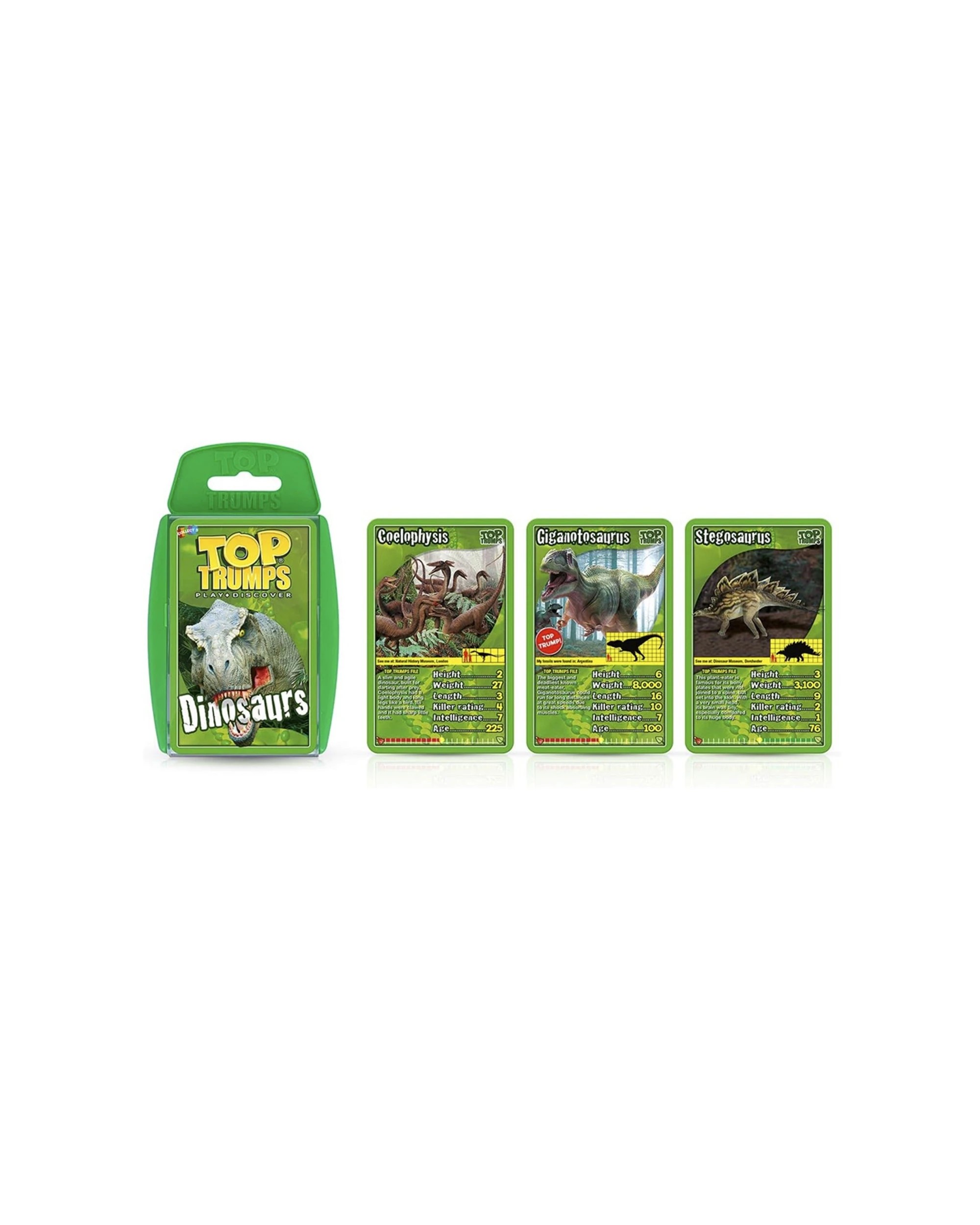 4 Top Trumps Dinosaurs Quiz Guessing Card Game Kids Toy - Green, 4 of 5