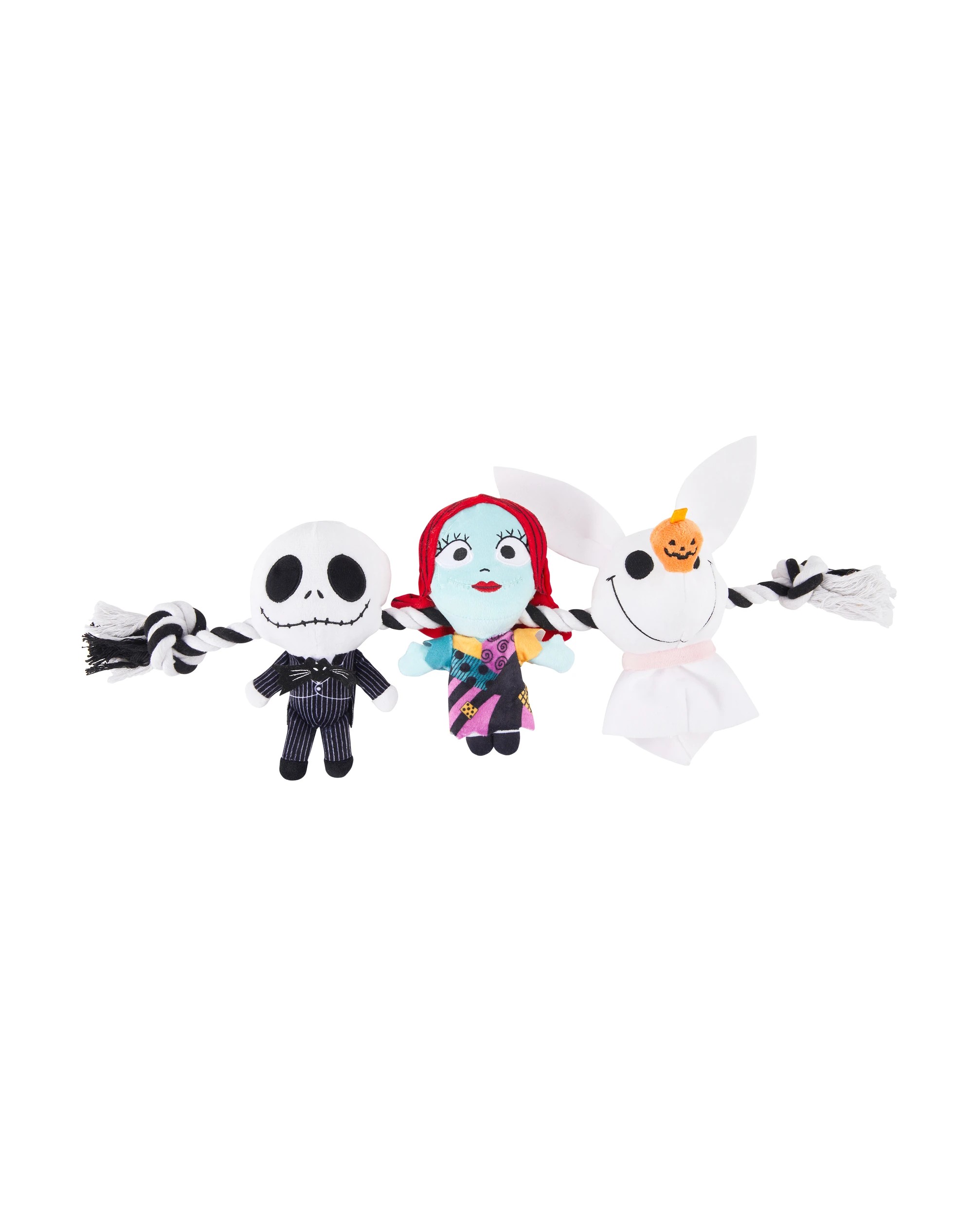 1 3 Pack Disney Tim Burton's The Nightmare Before Christmas Pet Toy Rope Plush, 1 of 3