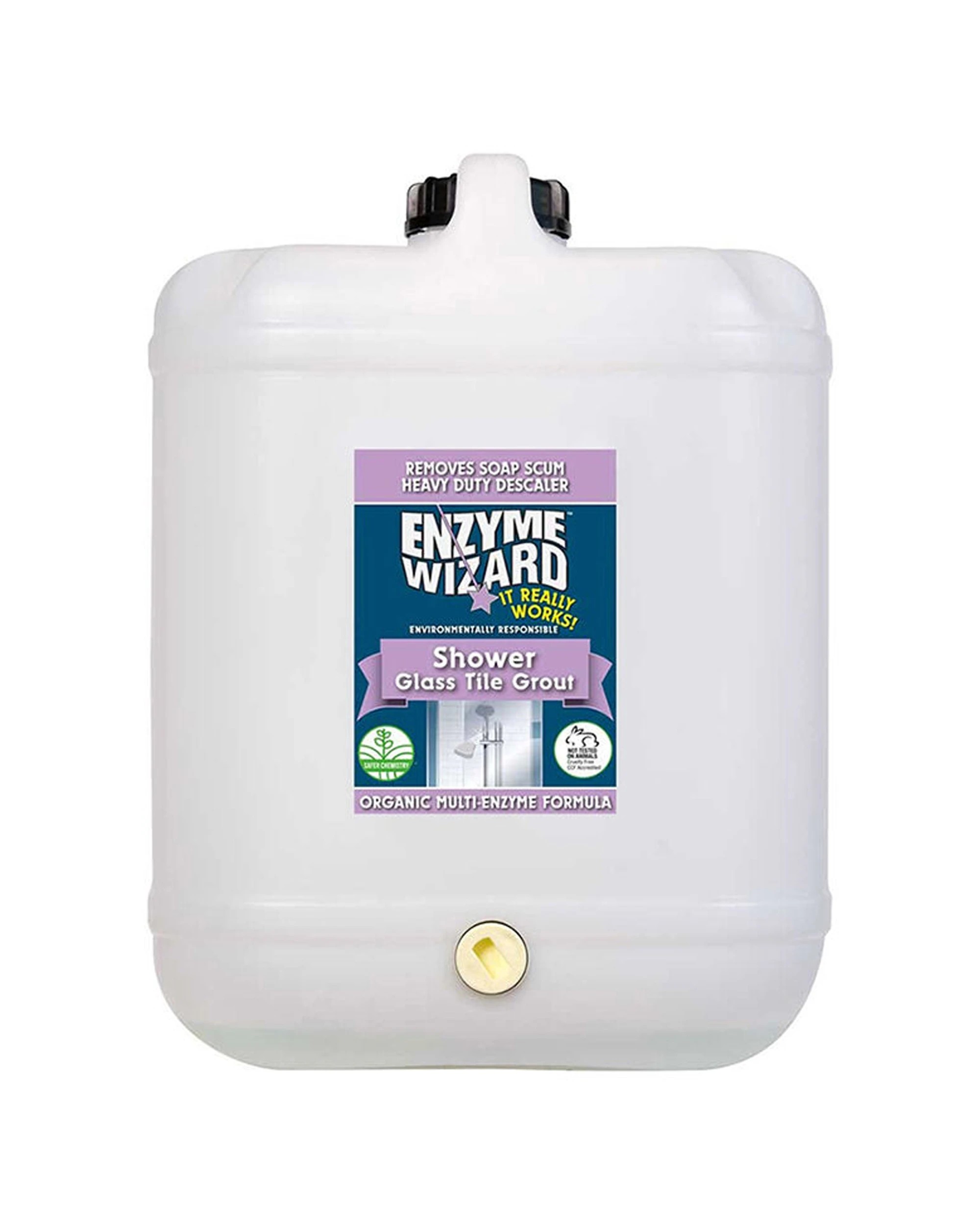 1 Enzyme Wizard Shower Glass Tile Grout Cleaner Organic 20L - Multi, 1 of 1