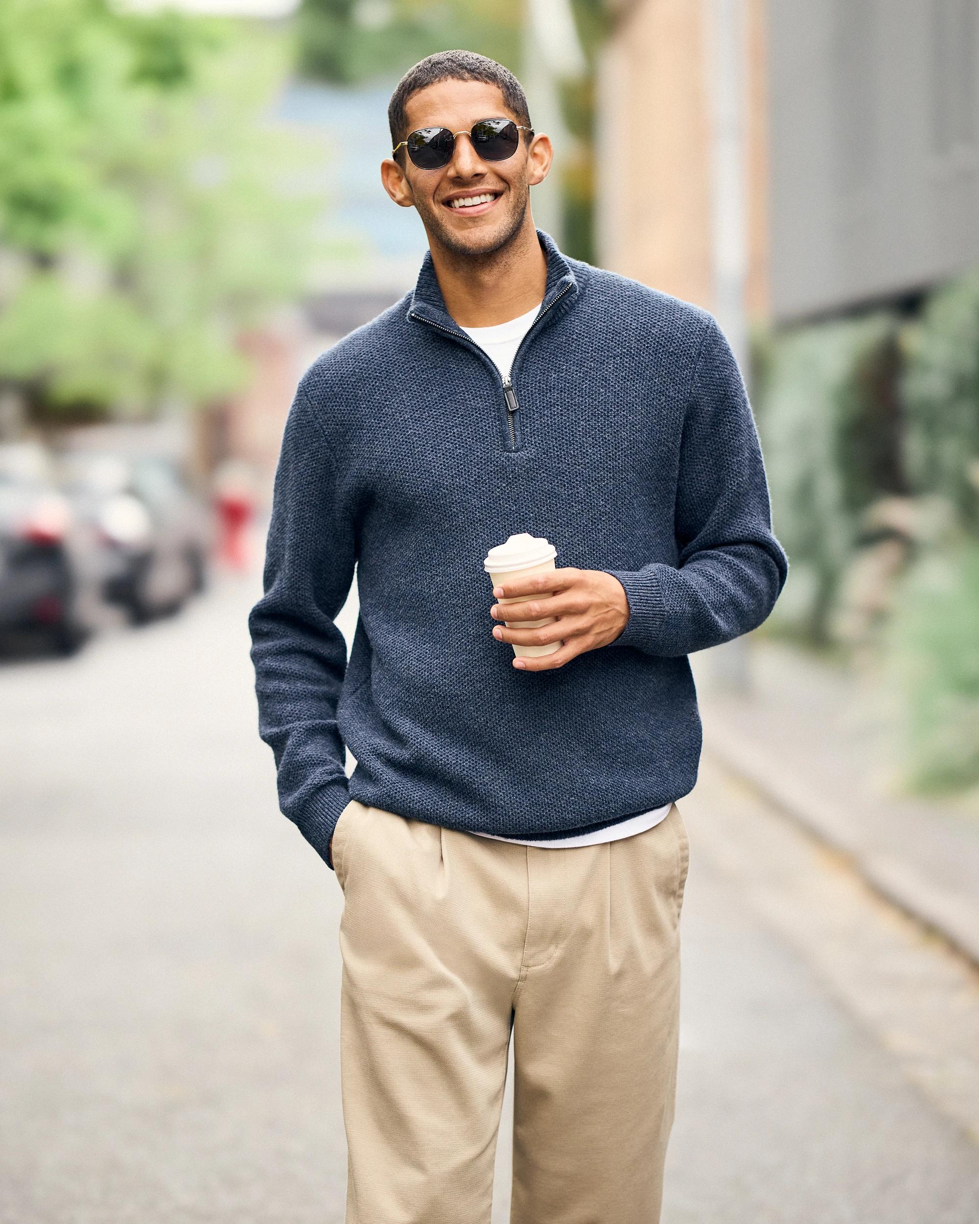 8 Target Man Lambswool 1/2 Zip Knit Jumper NAVY, 8 of 10