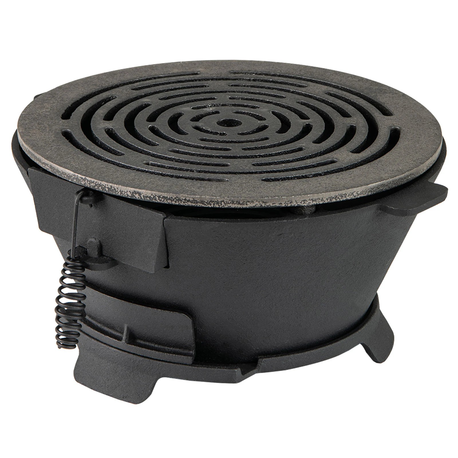 1 Costway Circle Cast Iron Charcoal Grill w/Grate Fire Gate - Black, 1 of 1