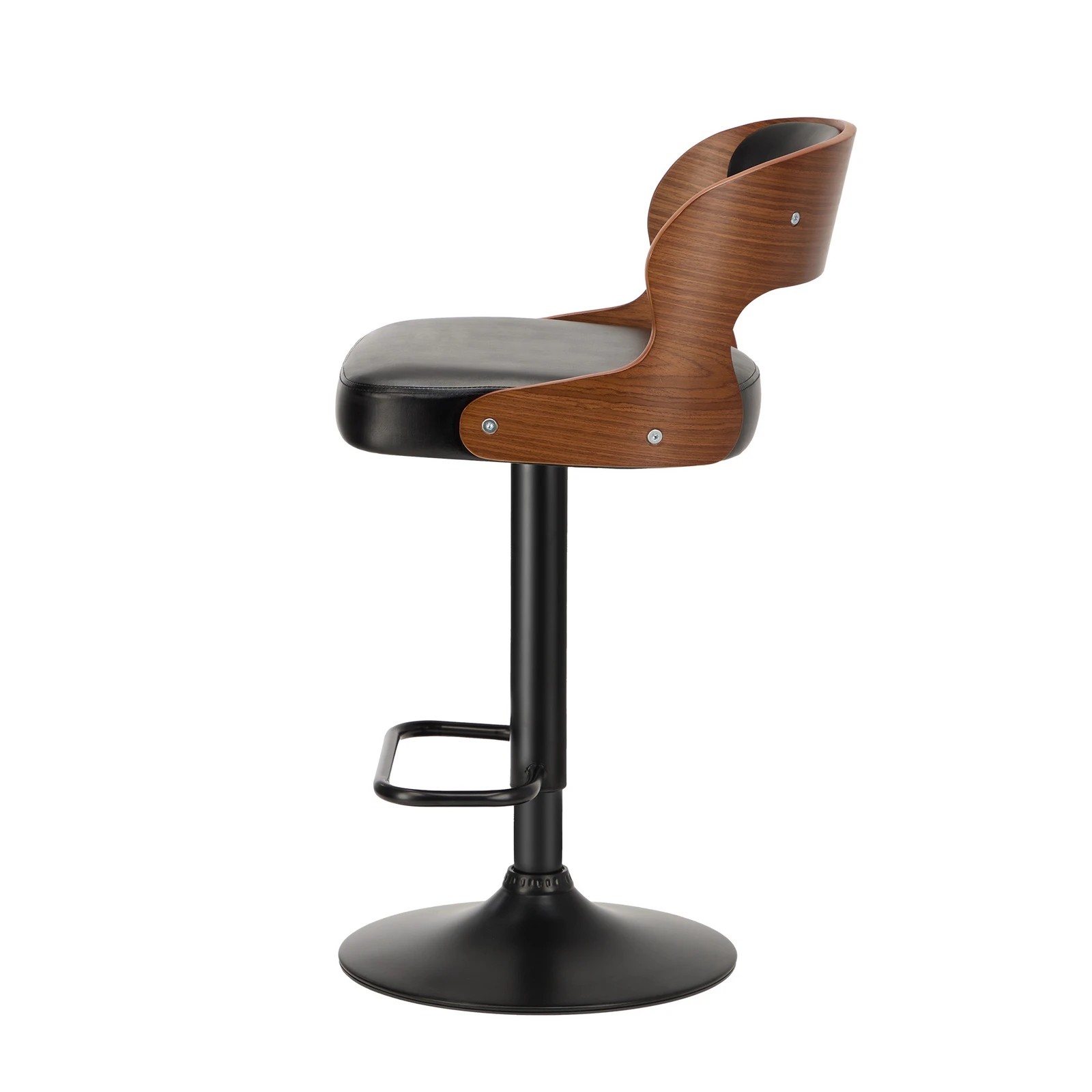 7 Oikiture 2x Bar Stools Kitchen Gas Lift Swivel Chairs - Black, 7 of 9