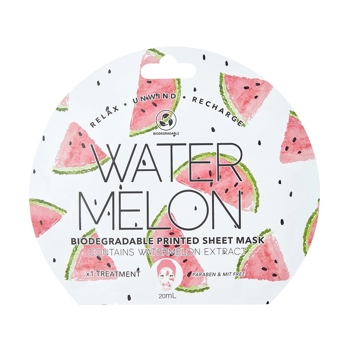 1 Printed Sheet Mask 20ml - Watermelon Extract, 1 of 3