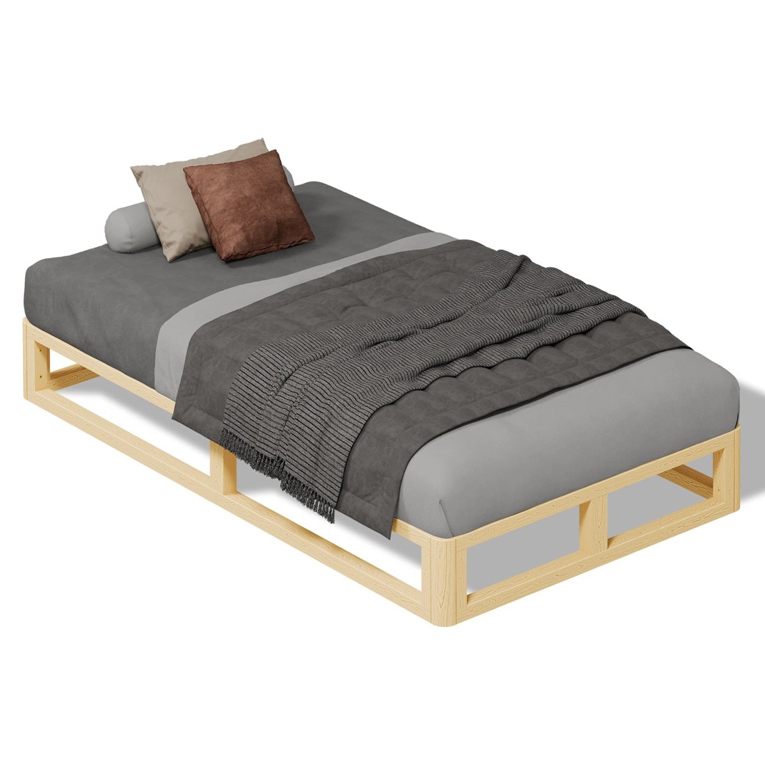 8 Alfordson Bed Frame Wooden Timber Single Size Mattress Base Platform Jacob - Natural, 8 of 10