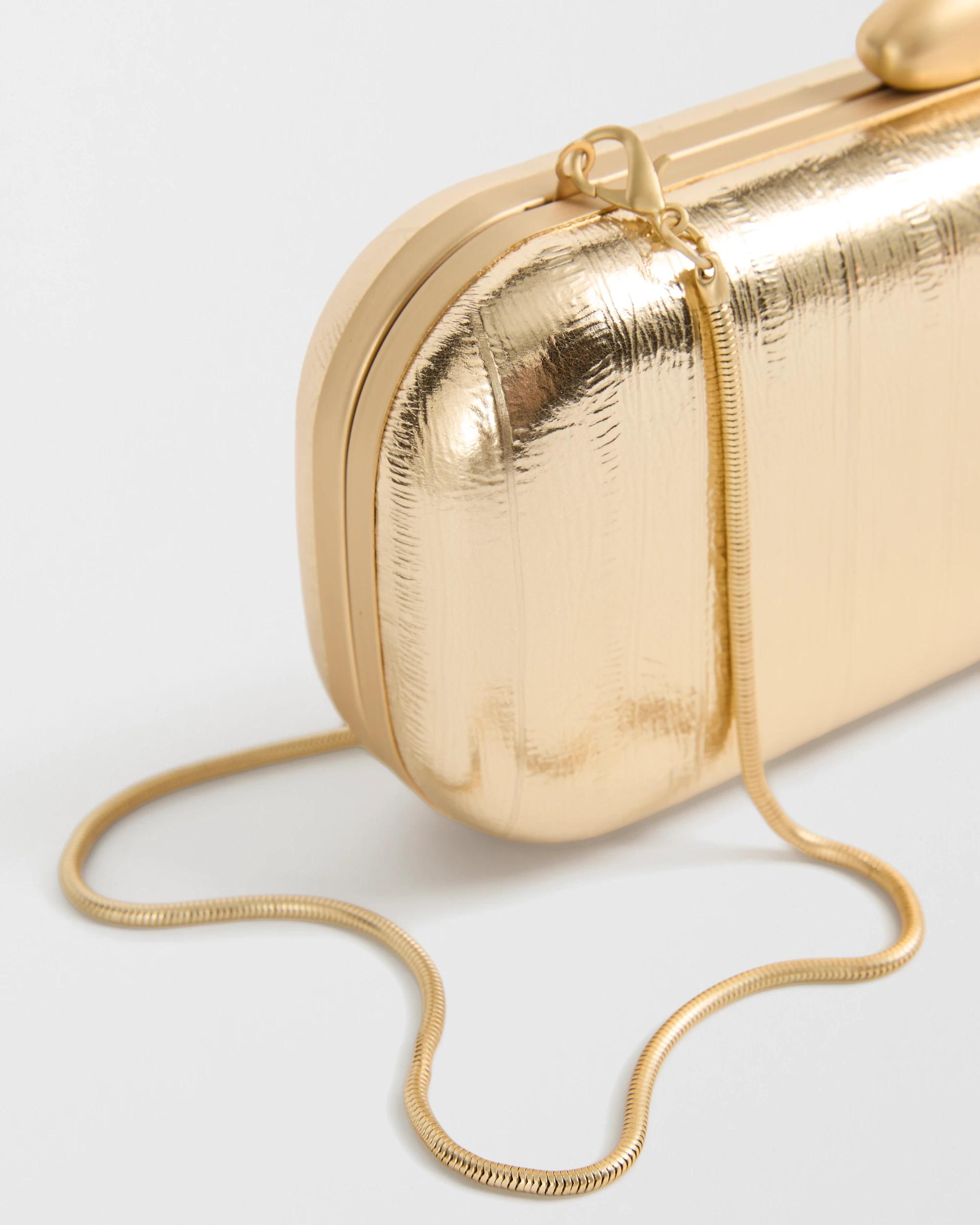 2 Target Woman Embossed Hard Clutch Bag GOLD, 2 of 3