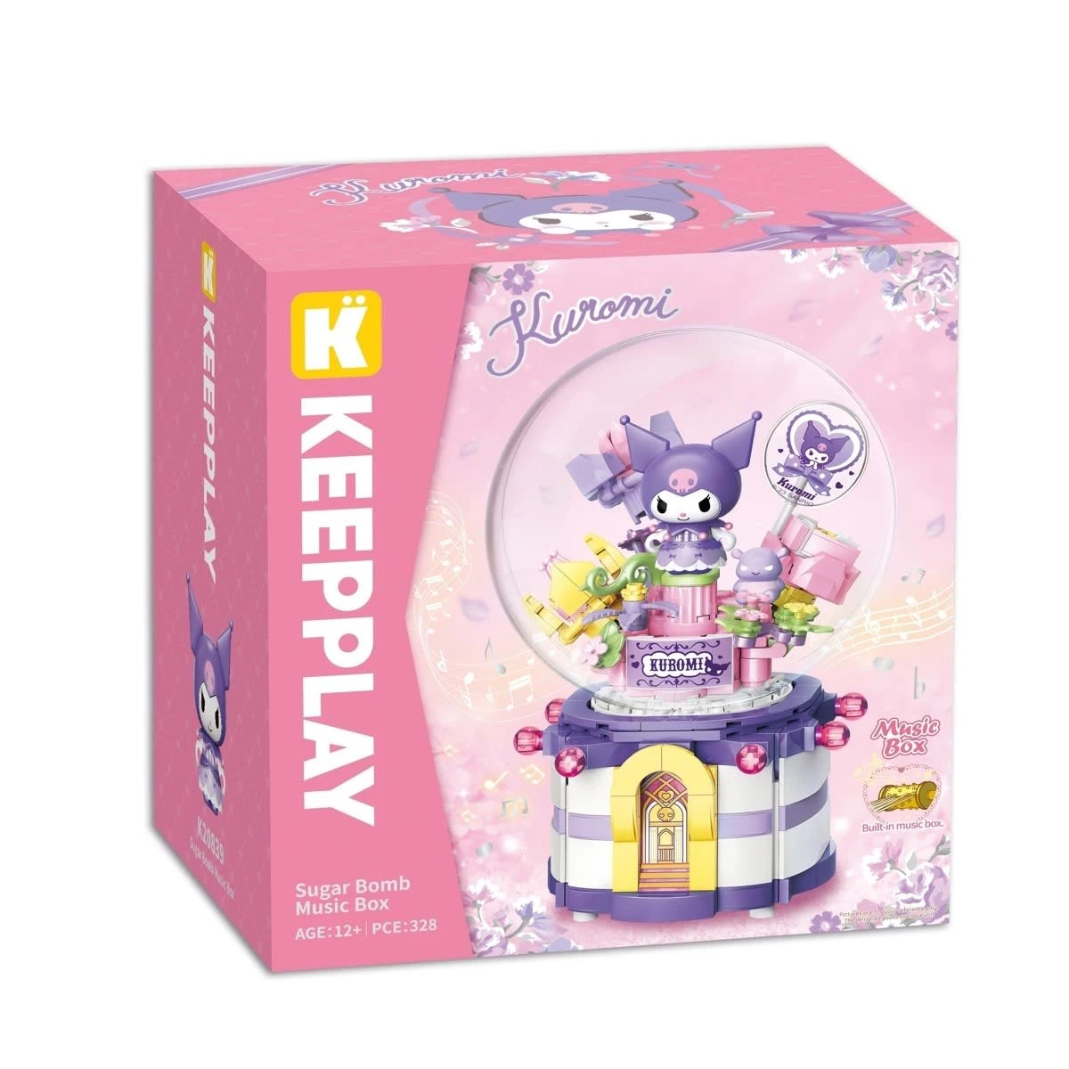 1 328 Piece Keepplay Sanrio Hello Kitty Kuromi Sugar Bomb Music Box, 1 of 5