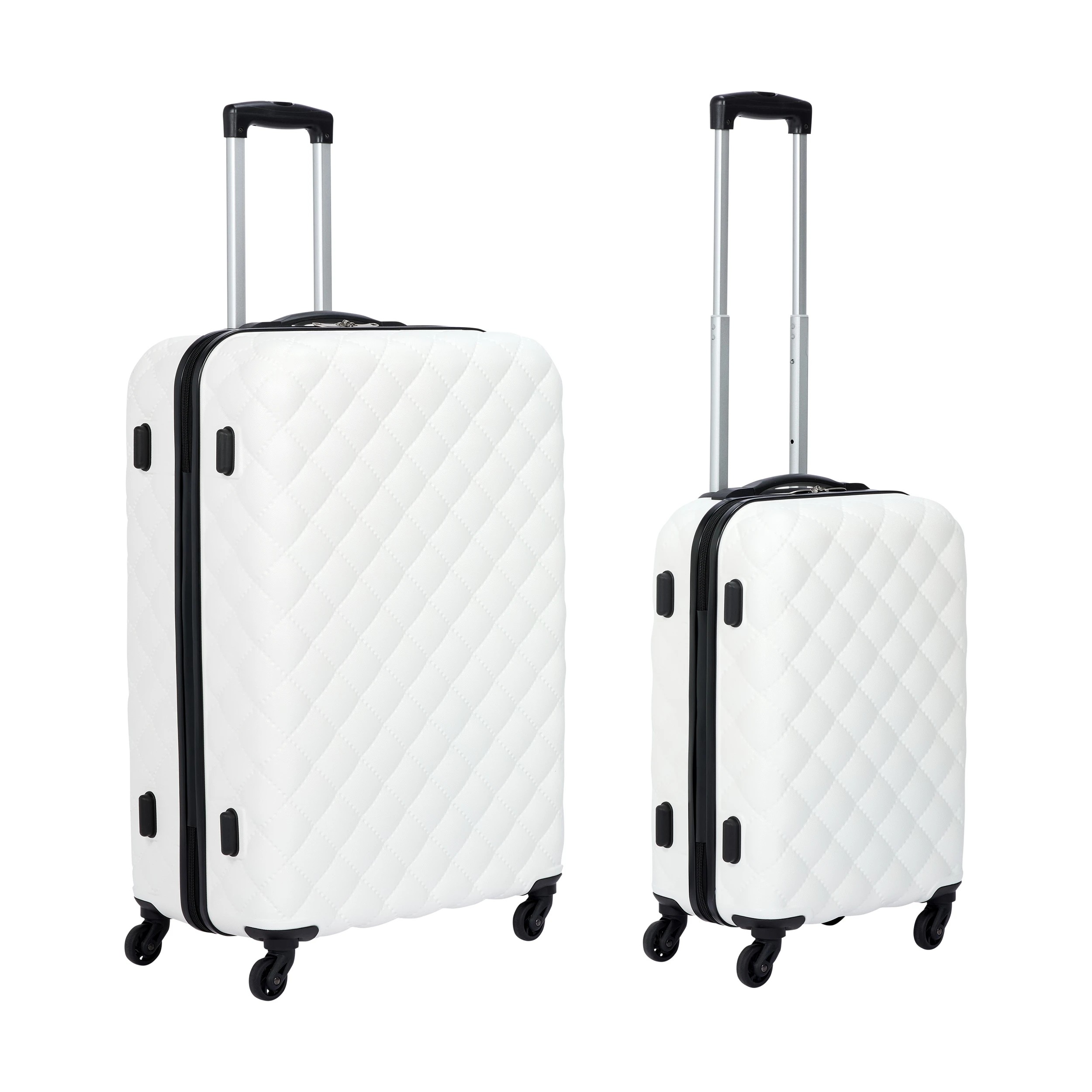 1 2 Piece Quilted Hard Case Set - White, 1 of 9