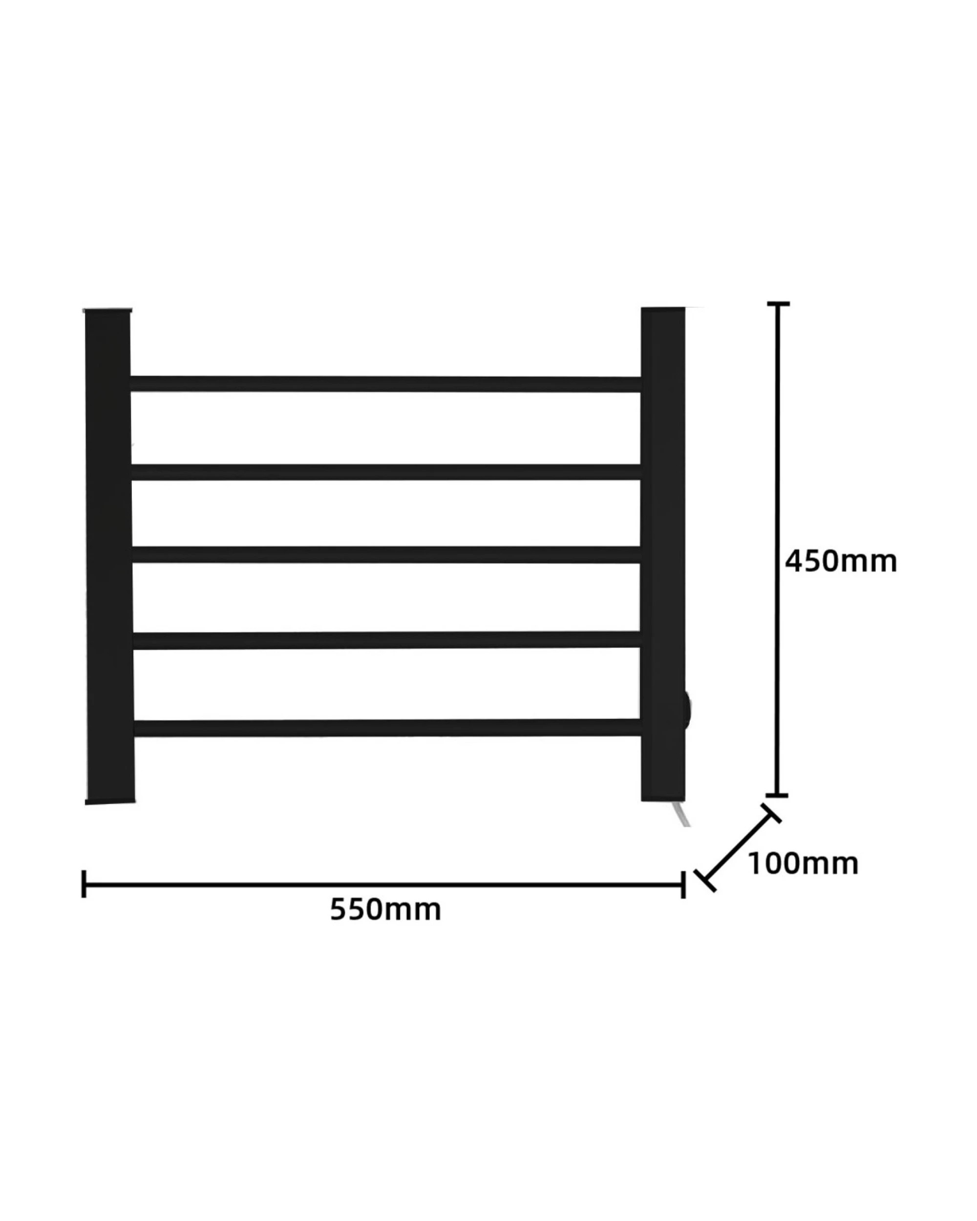 4 Pronti Heated Electric Towel Bathroom Rack Ev-90- Black, 4 of 5