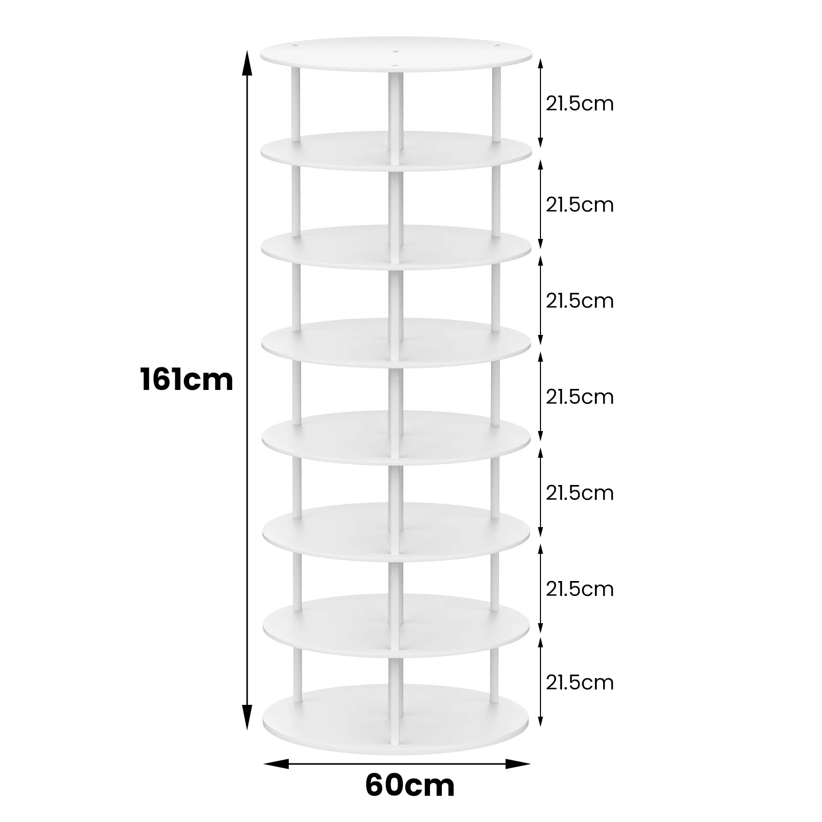 5 Advwin Rotating Shoe Rack Tower 7-Tiers Revolving Free Standing Shoe Storage Organizer, 5 of 9