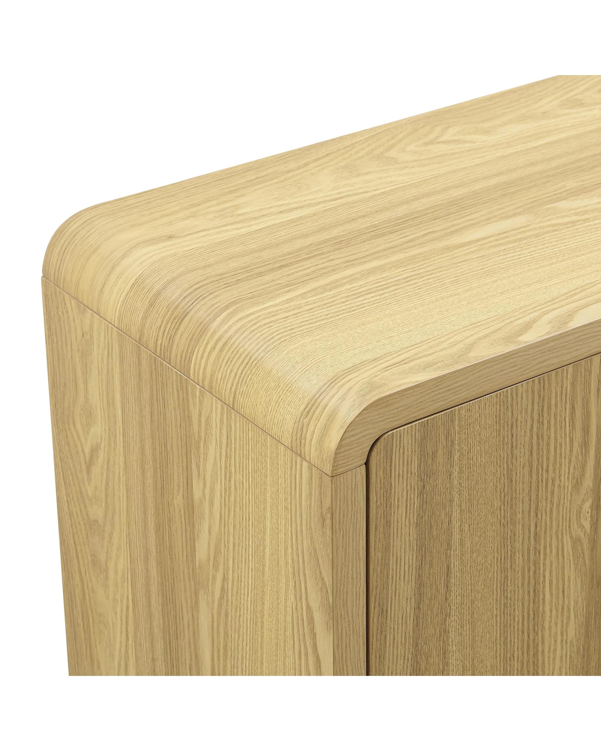 7 Kodu 140cm Curve Buffet Sideboard Cabinet 3 Doors Oak Look - Natural, 7 of 10
