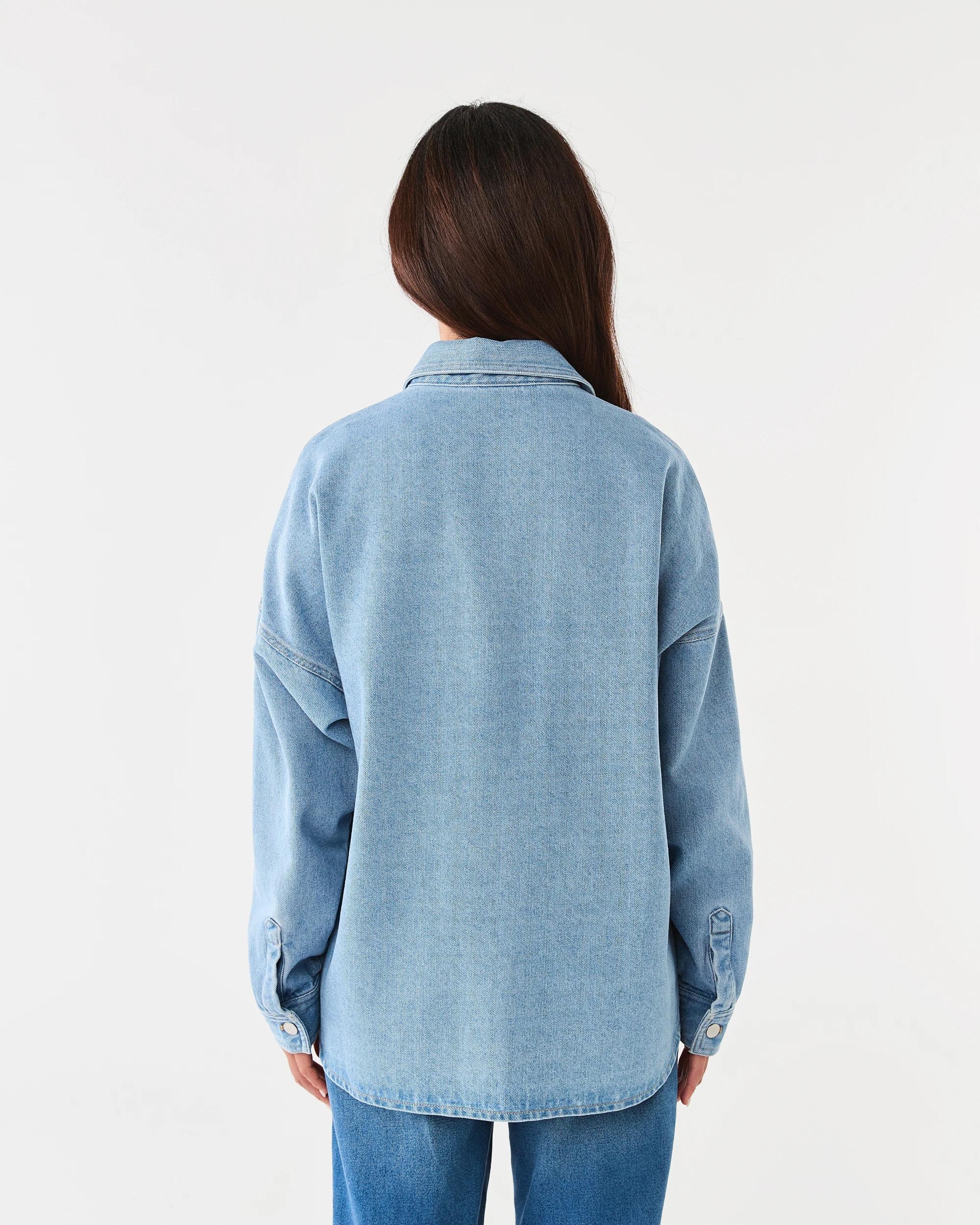 3 Long Sleeve Denim Shirt Light Wash, 3 of 5