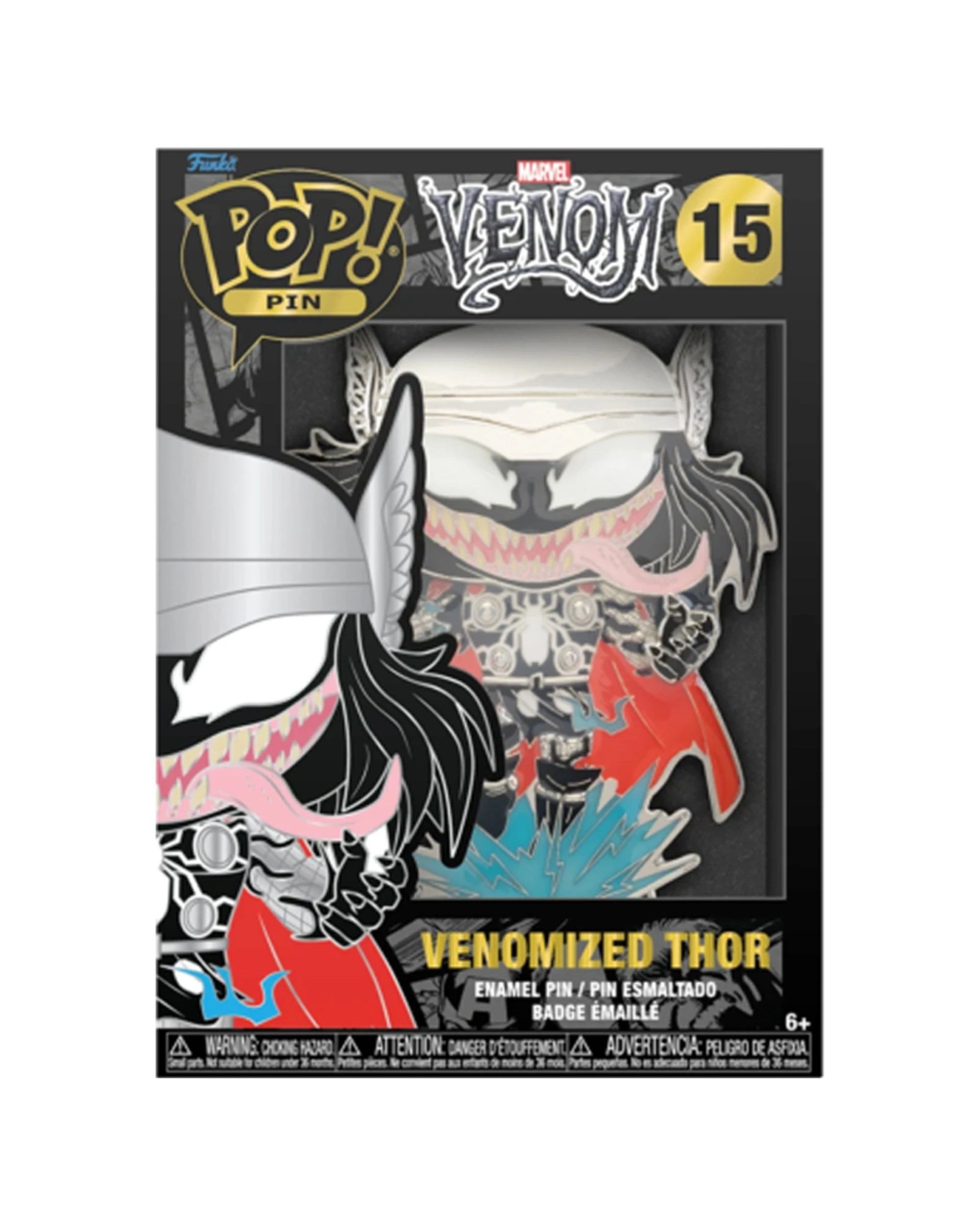 3 Pop Venomized Thor Enamel Pin Size 10cm 1 X Collectible Glossy Metal Finish - Multi, 3 of 3
