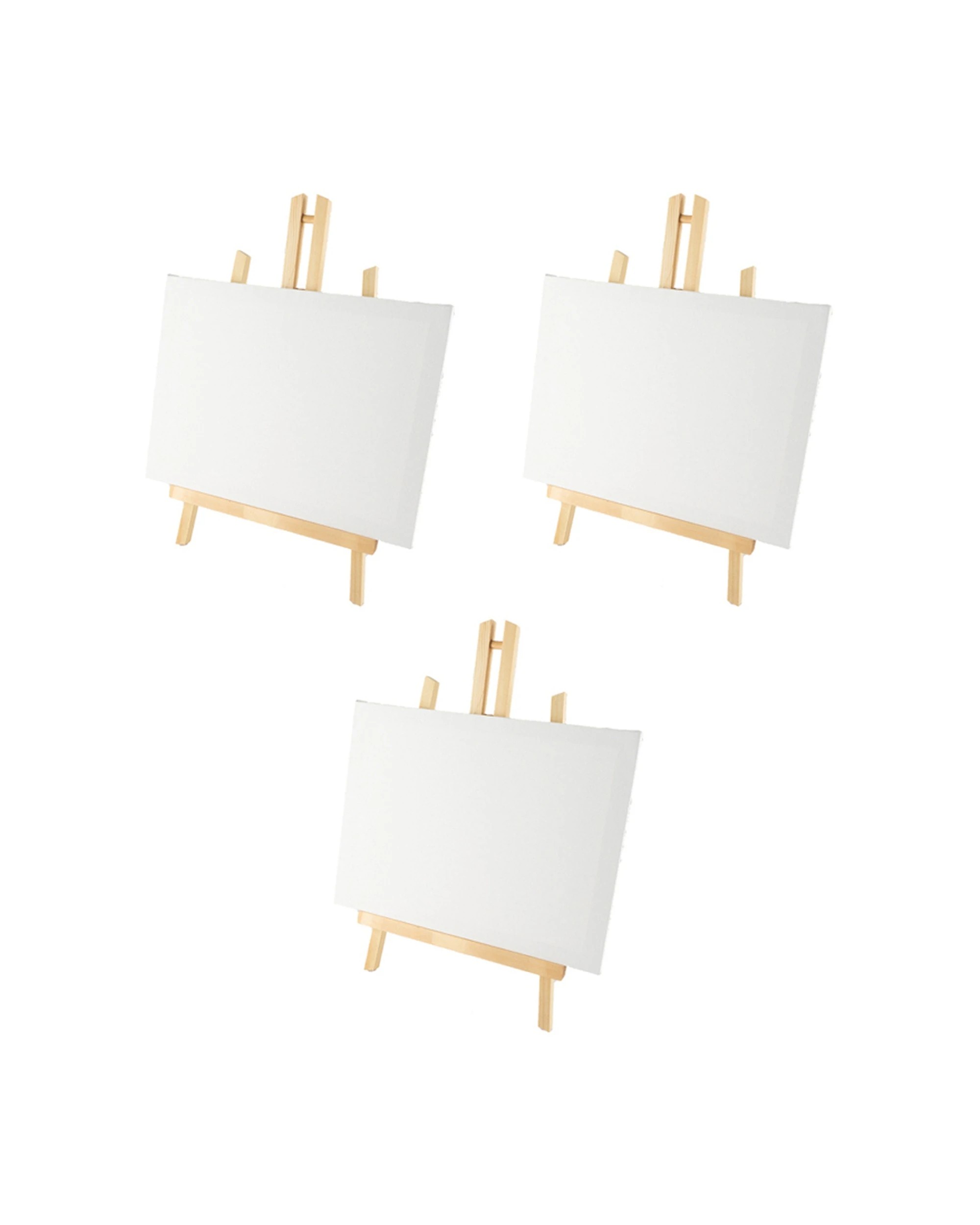 1 Art Boxd 3PK 30.5cm Large Stretched Canvas With Wooden Easel - Multi, 1 of 2