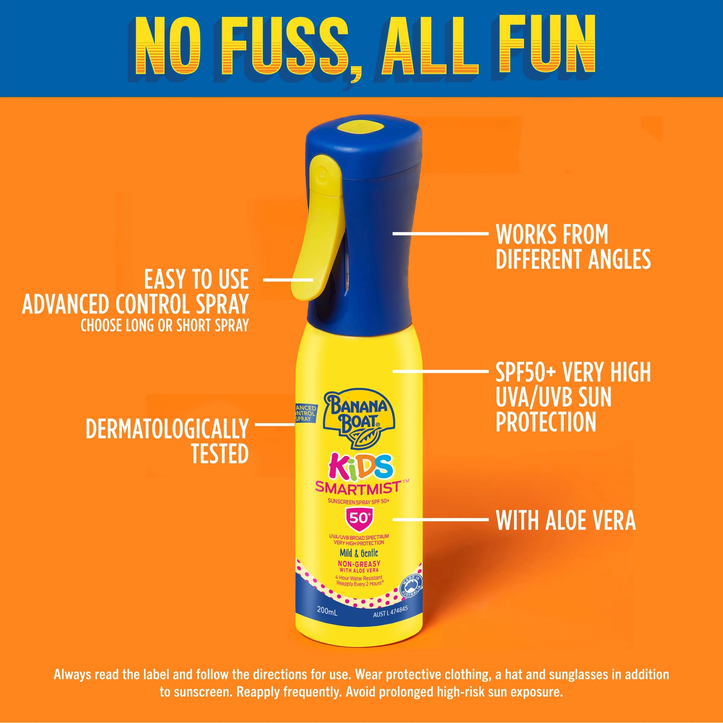 3 Banana Boat Kids SmartMist Sunscreen Spray SPF50+ 200ml - Aloe Vera, 3 of 9
