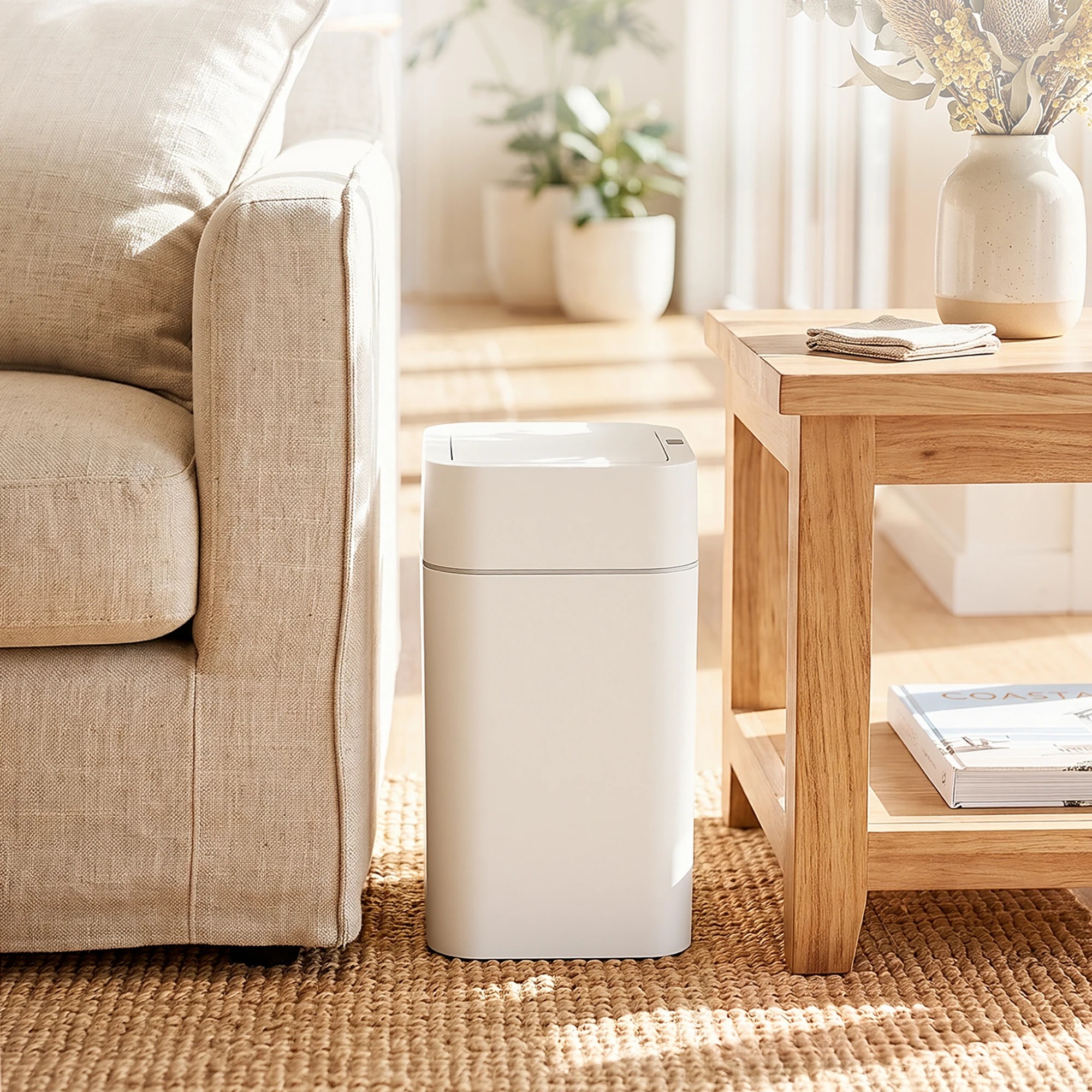 4 Artiss Rubbish Bin 12L 2-Pack Sensor Kitchen Automatic Motion Touchless - White, 4 of 9