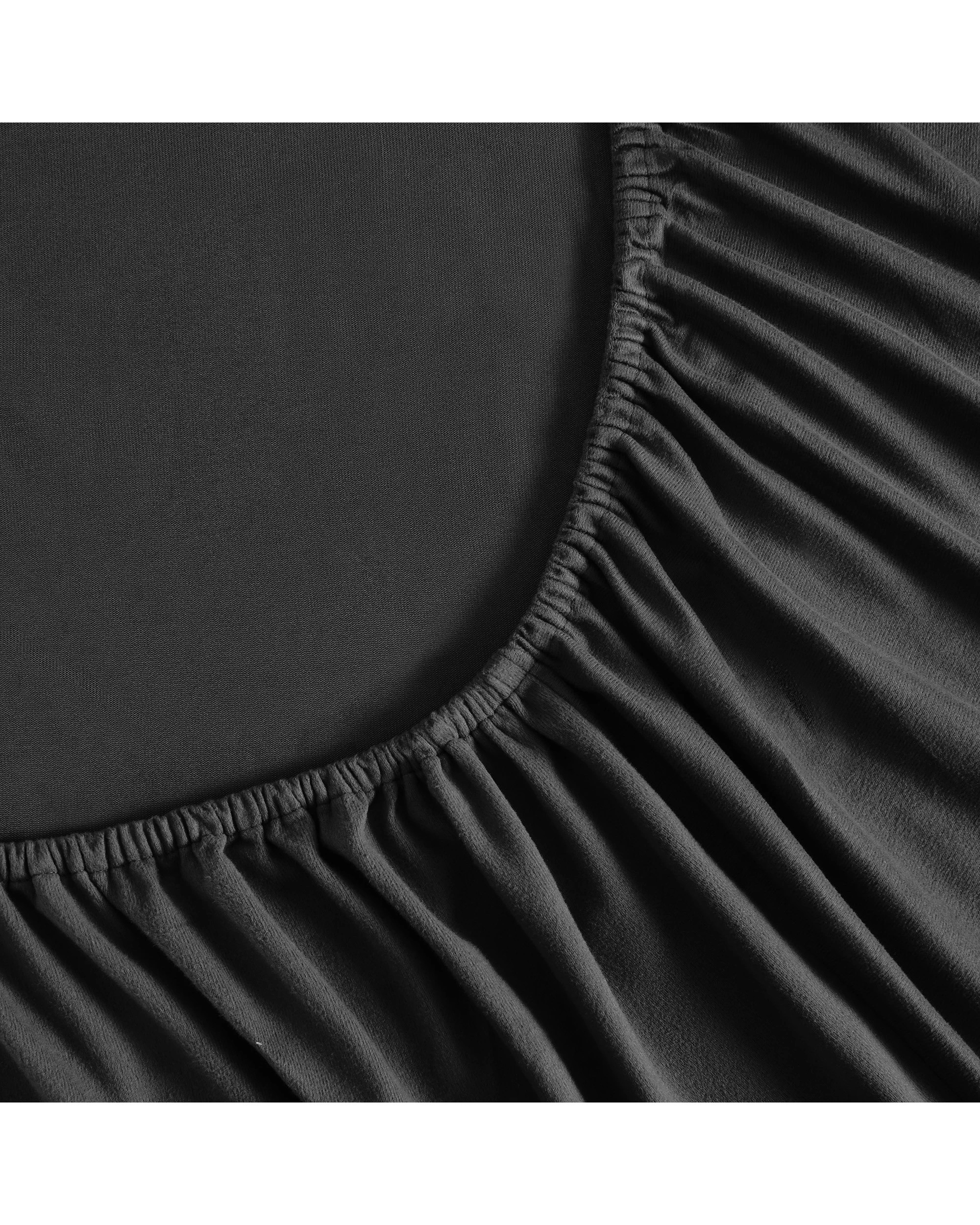 5 Dreamaker Micro Flannel Combo Fitted Sheet Set - King Single Bed - Charcoal, 5 of 7