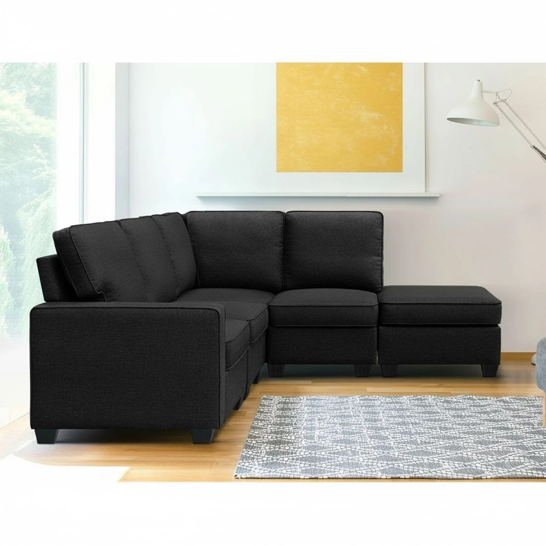 6 Artiss Modular Sofa Chaise Set 5-seater Dark - Grey, 6 of 8