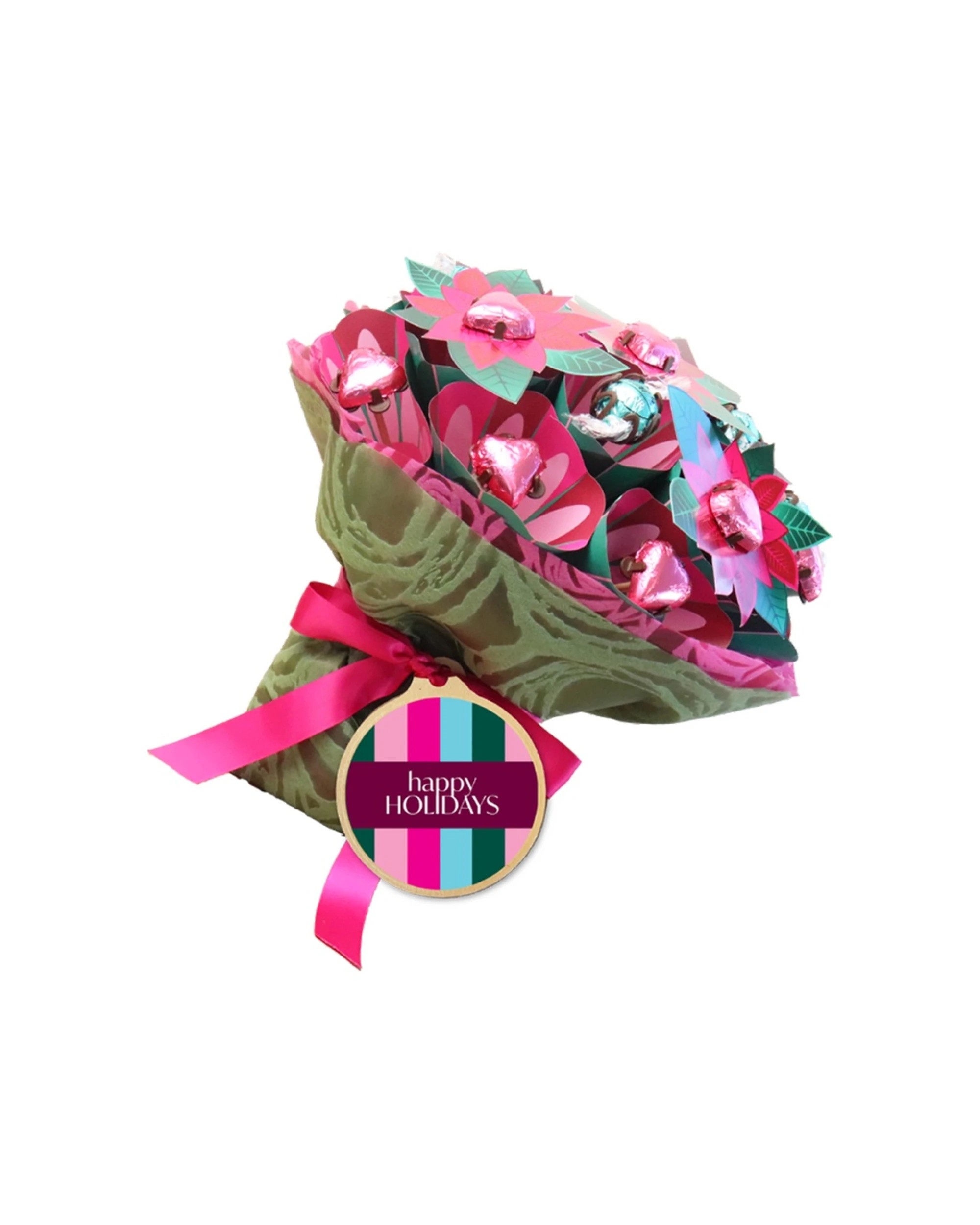 1 Edible Blooms Poinsettia Chocolate Bouquet With Festive Ribbon Medium Gift - Multi, 1 of 5